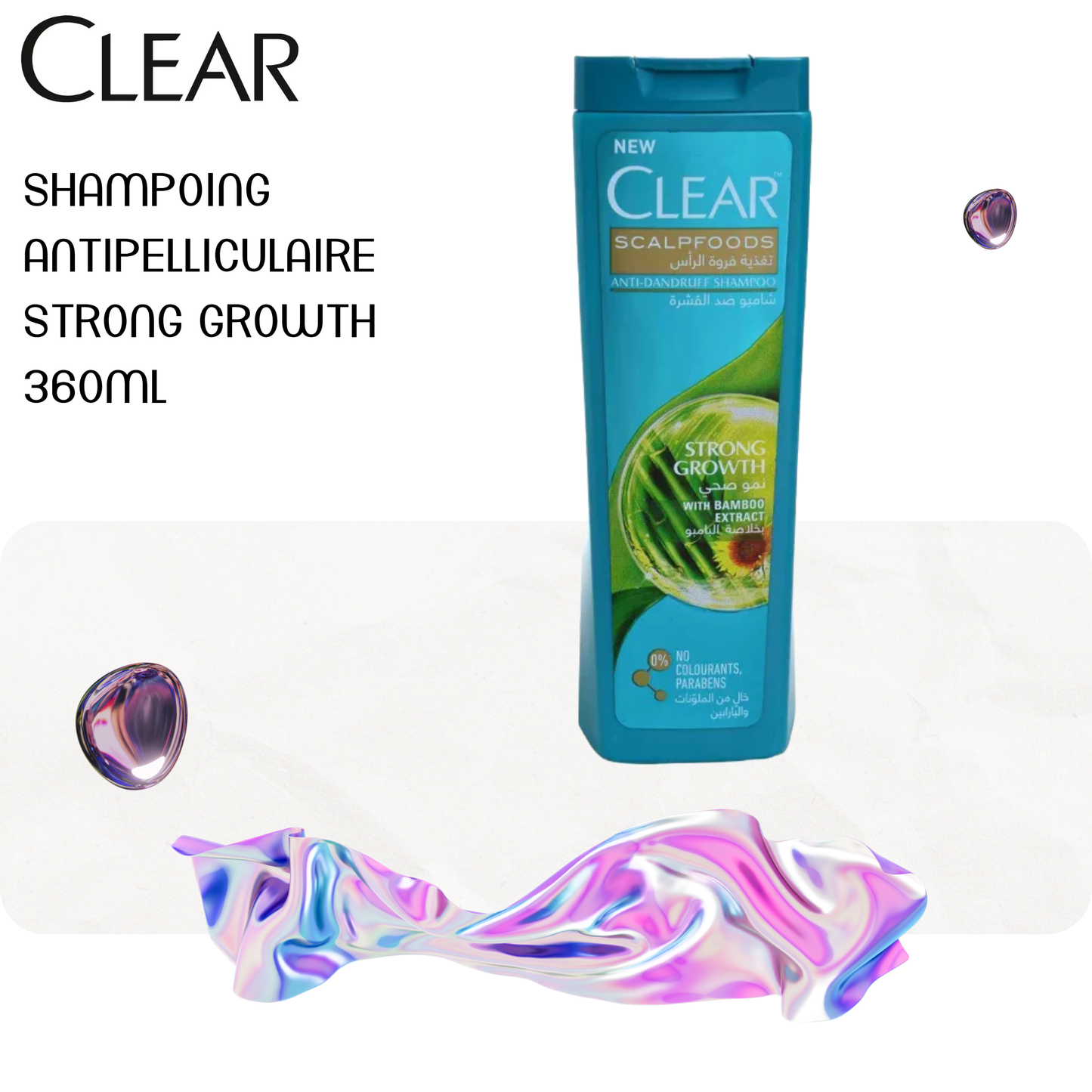 Shampoing antipelliculaire strong growth 360ml - CLEAR