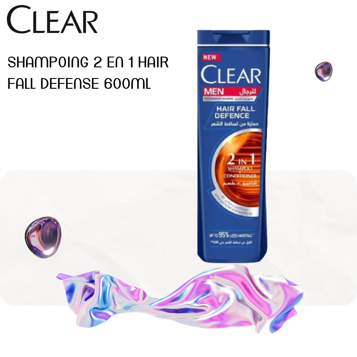 Shampoing 2 en 1 hair fall defense 600ml - CLEAR