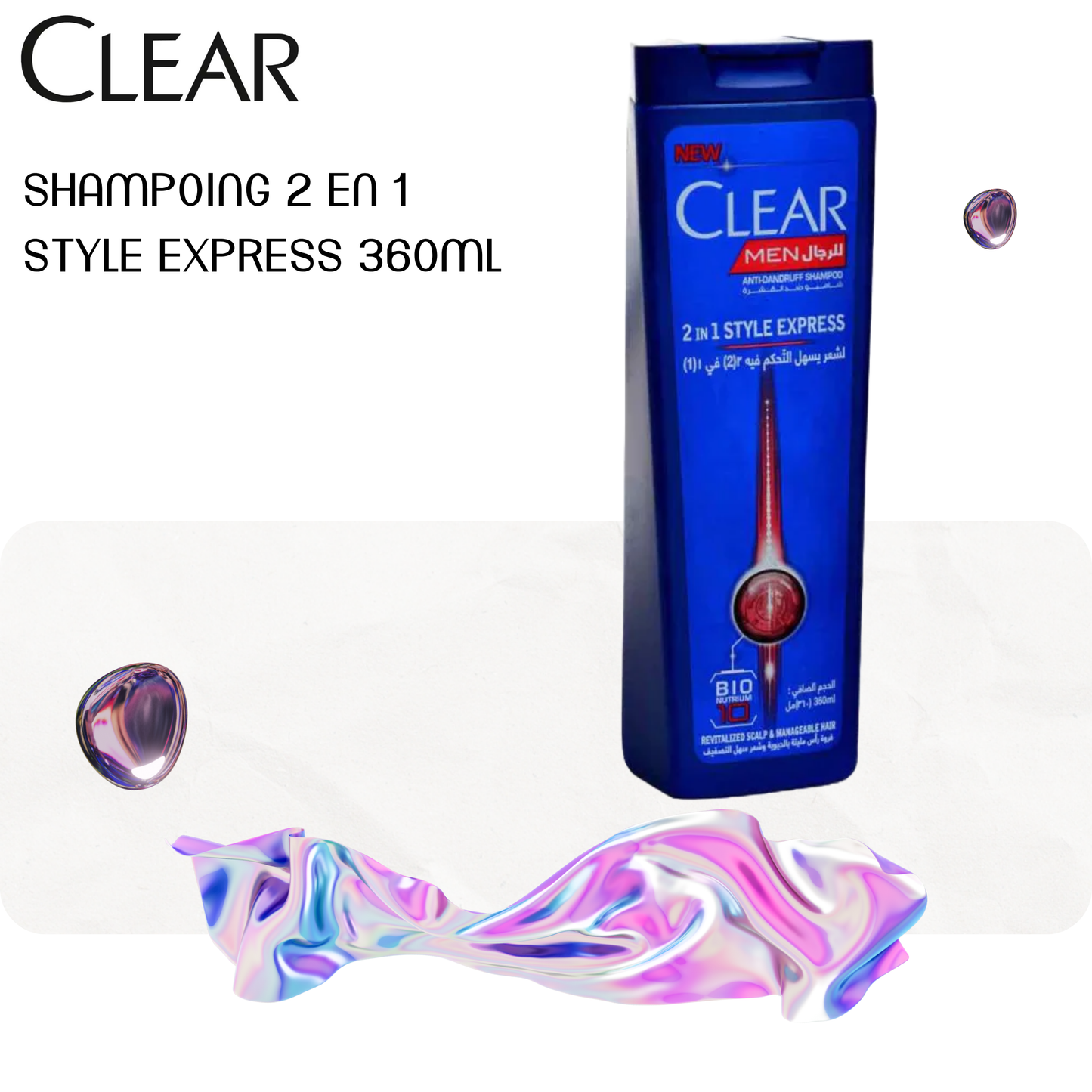 Shampoing 2 en 1 style express 360ml - CLEAR