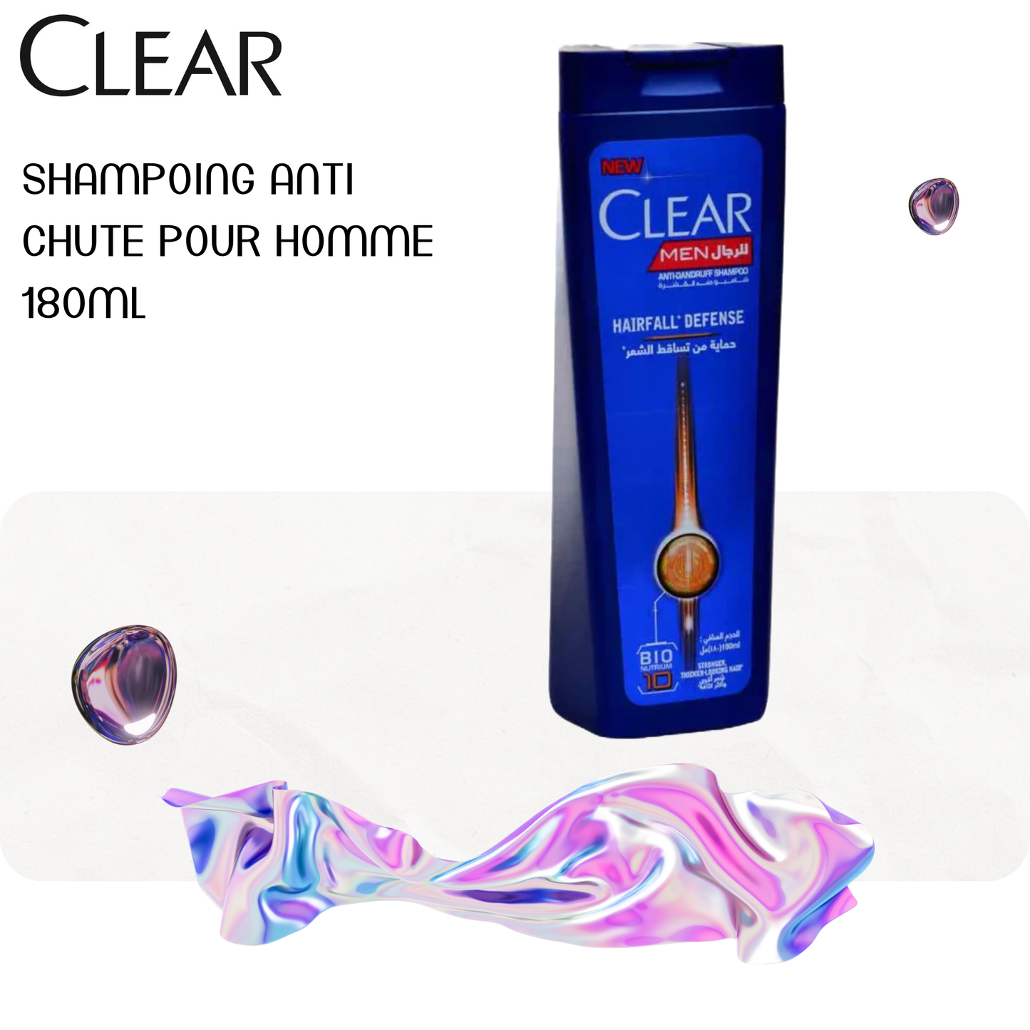 Shampoing anti chute pour homme 180ml - CLEAR