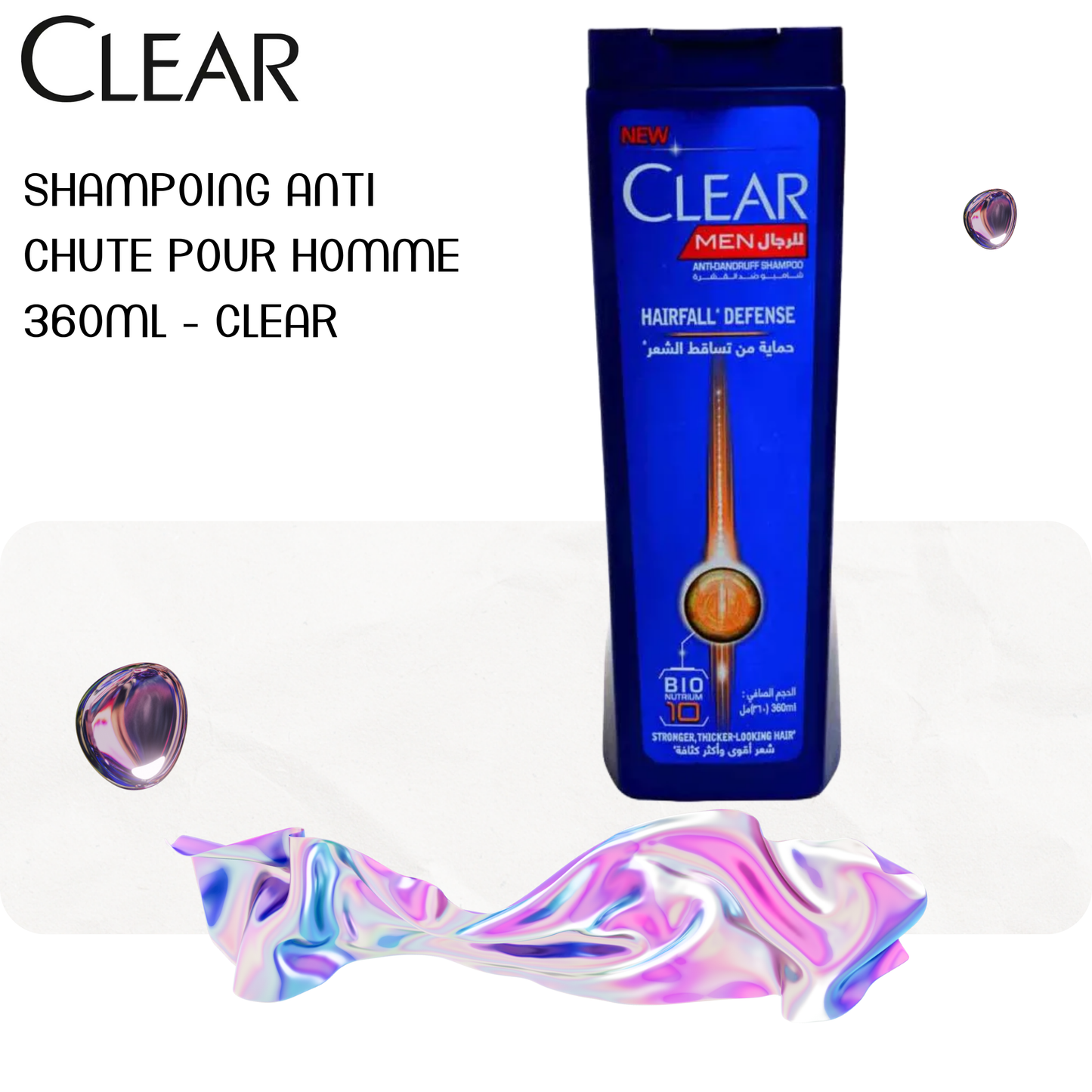 Shampoing anti chute pour homme 360ml - CLEAR