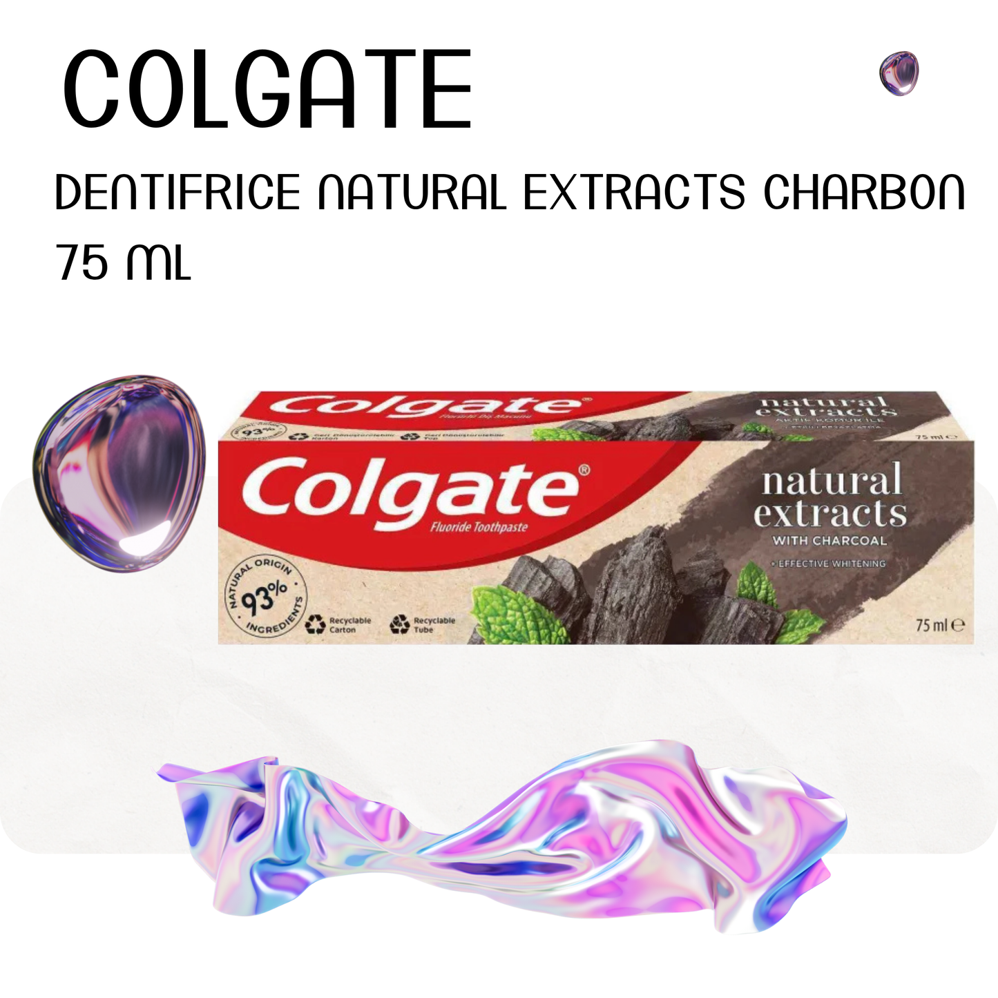 Dentifrice Natural Extracts Charbon 75 ml - COLGATE