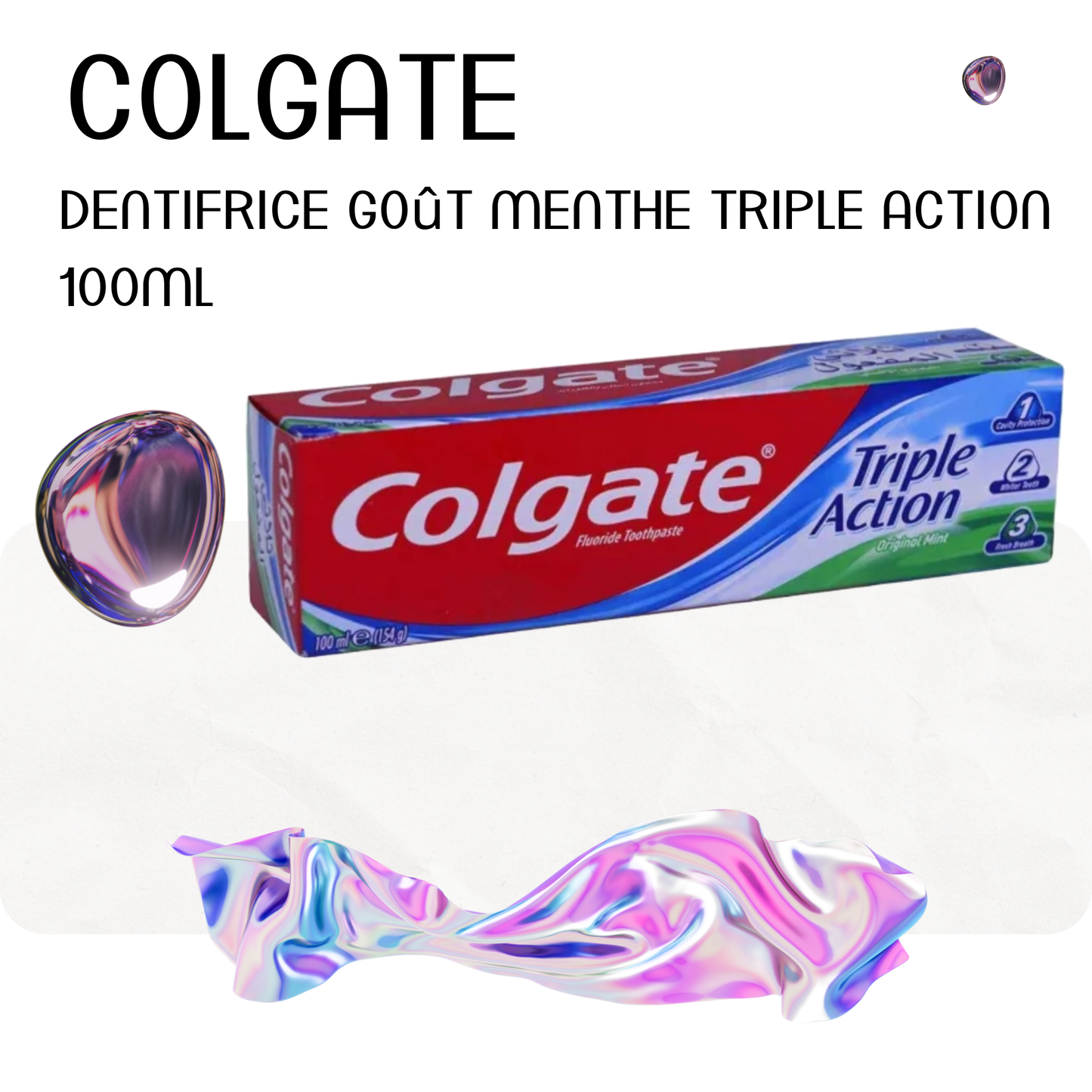 Dentifrice goût menthe Triple Action 100ml - COLGATE