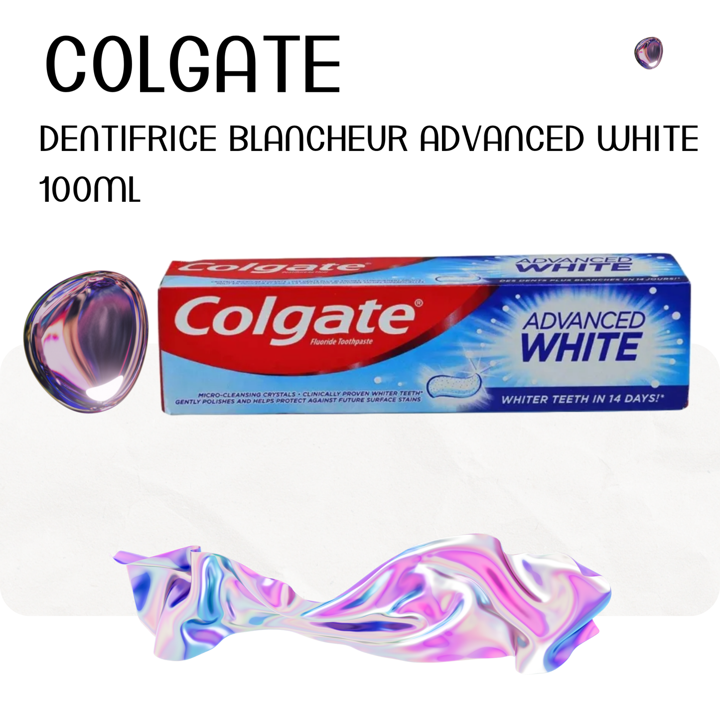 Dentifrice blancheur advanced white 100ml - COLGATE