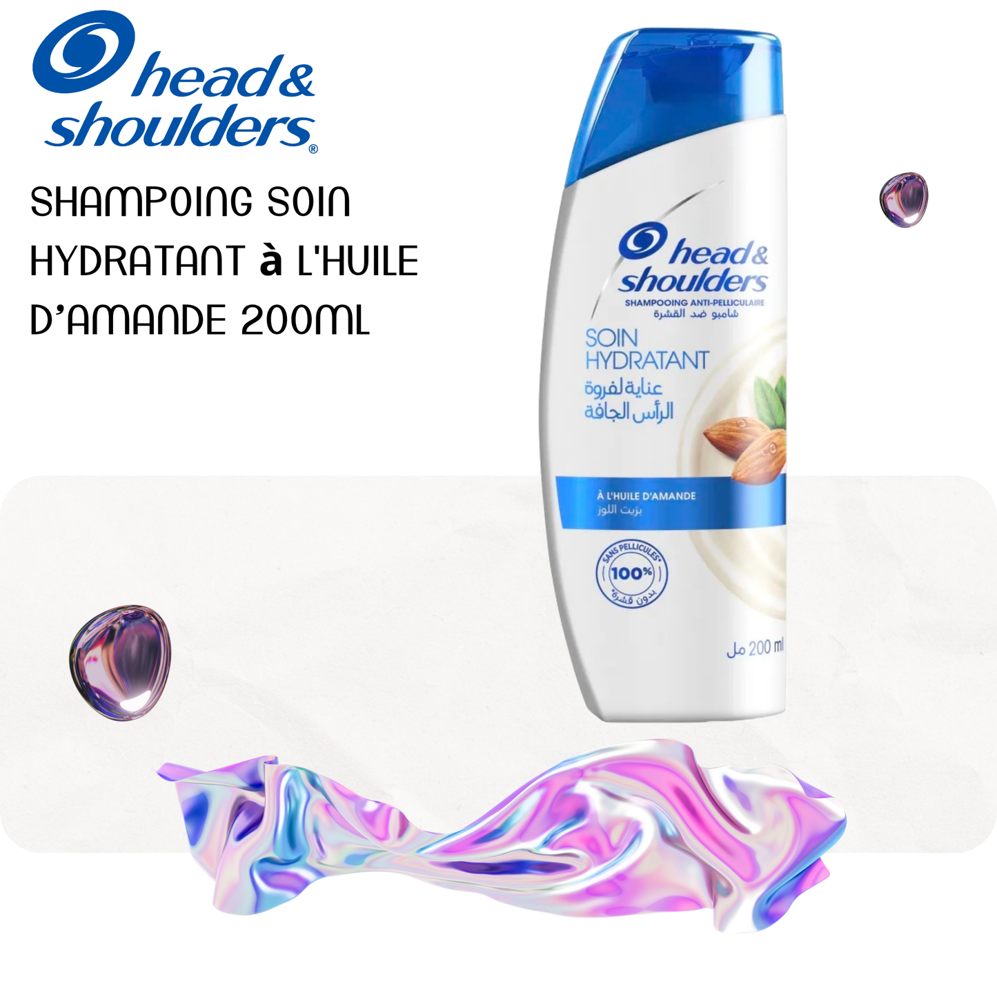 Shampoing soin hydratant à l'huile d’amande 200ml - HEAD SHOULDERS