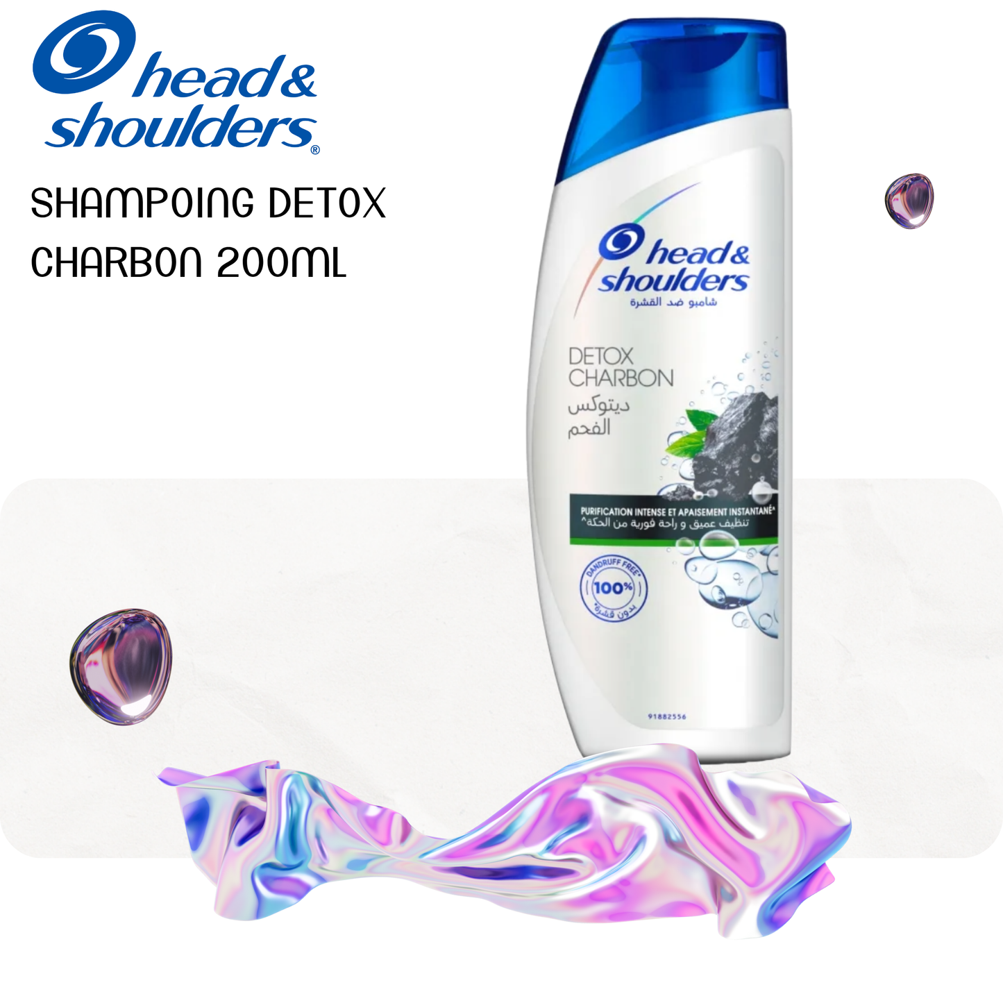 Shampoing detox charbon 200ml - HEAD & SHOULDERS