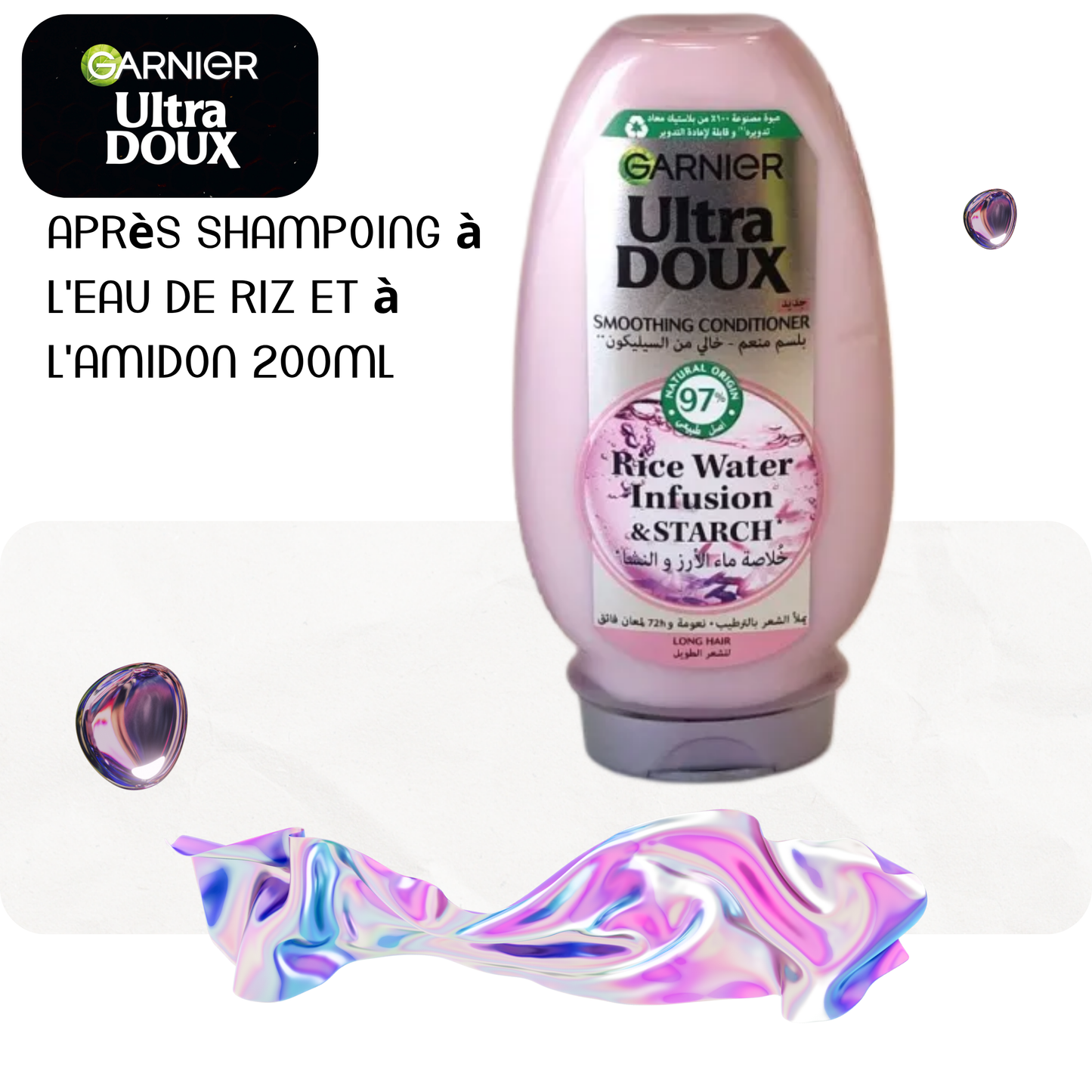 Après shampoing à l'eau de riz et à l'amidon 200ml - ULTRA DOUX
