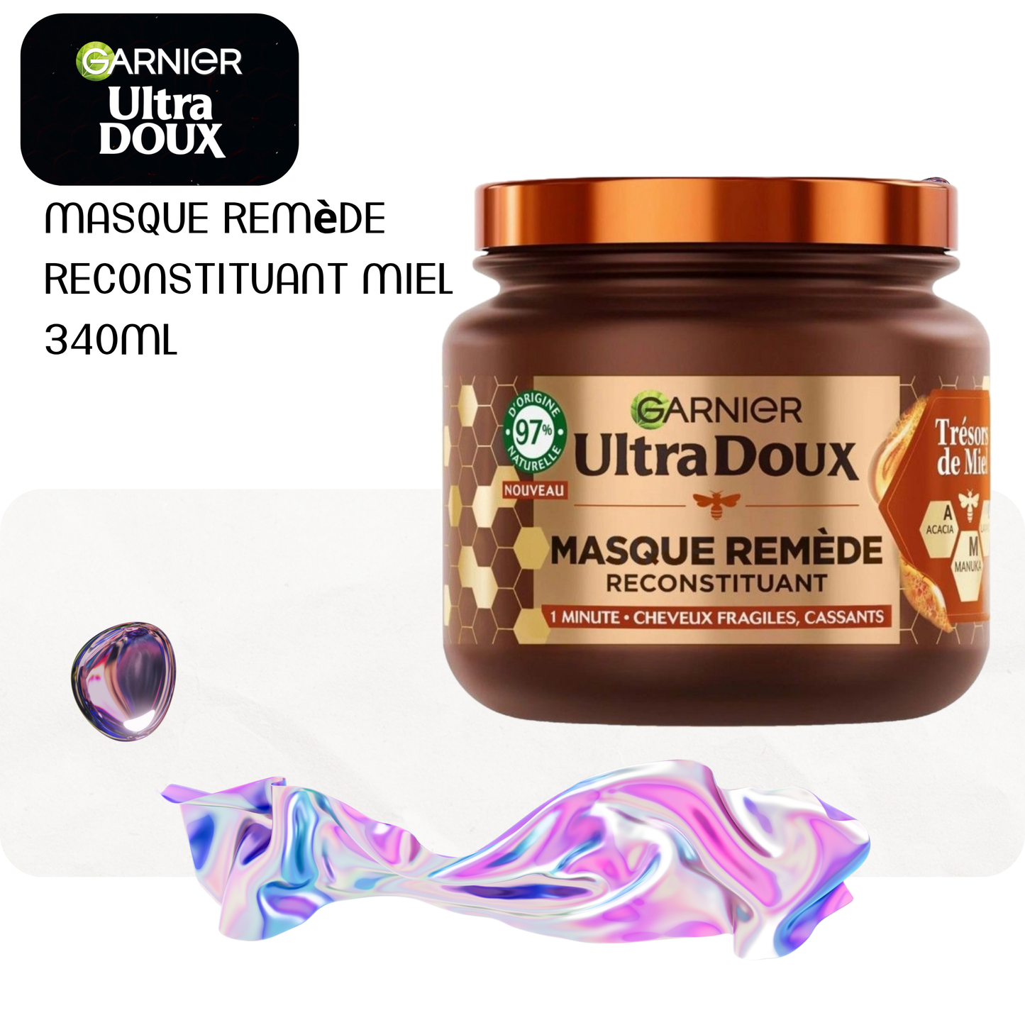 Masque remède reconstituant miel 340ml - ULTRA DOUX