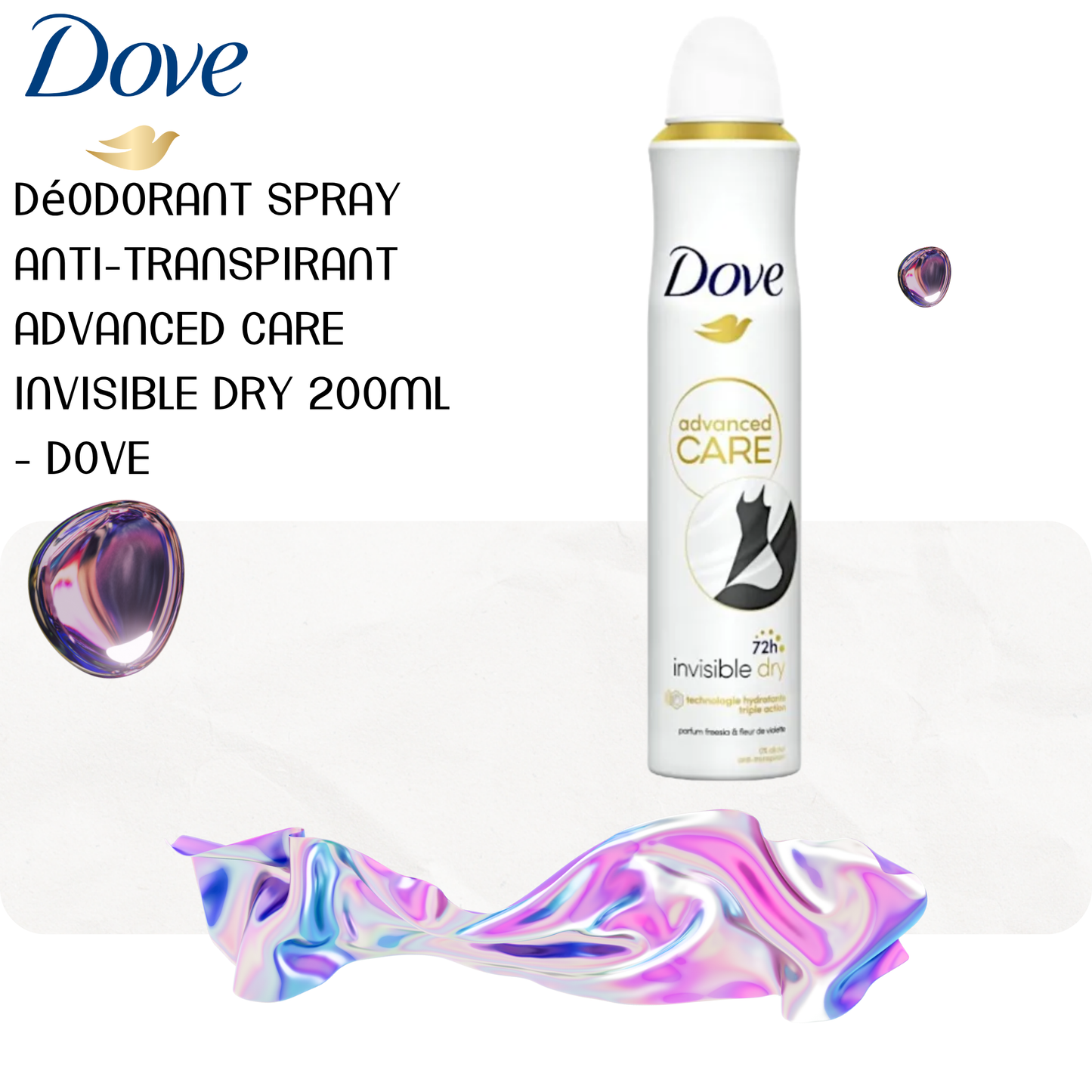 Déodorant spray anti-transpirant Advanced care invisible dry 200ml - DOVE