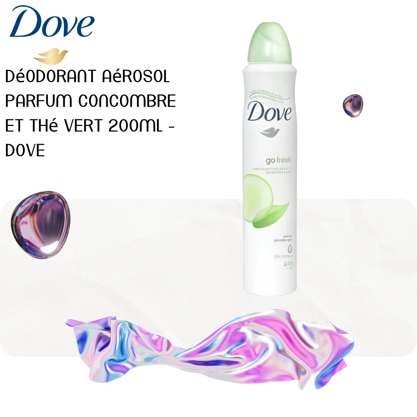 Déodorant aérosol parfum concombre et thé vert 200ml - DOVE