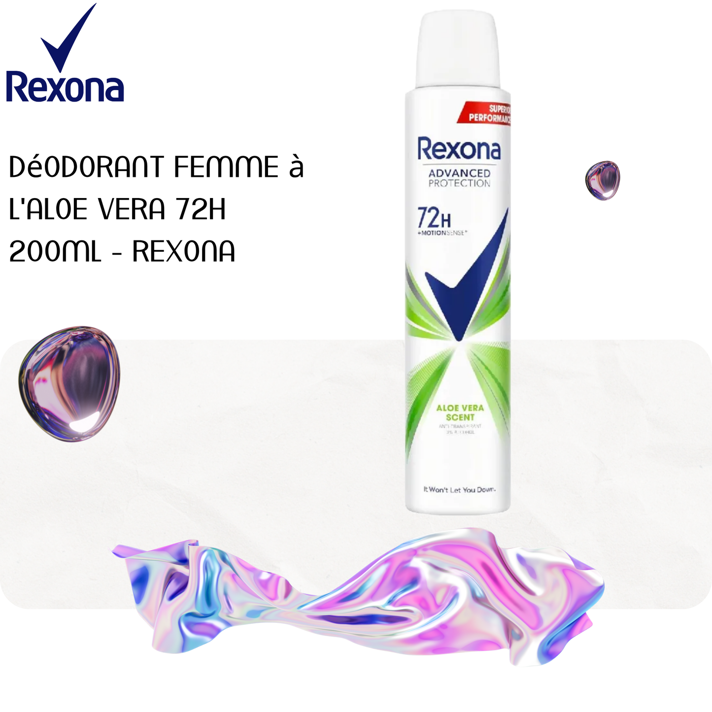 Déodorant femme à l'Aloe vera 72h 200ml - REXONA