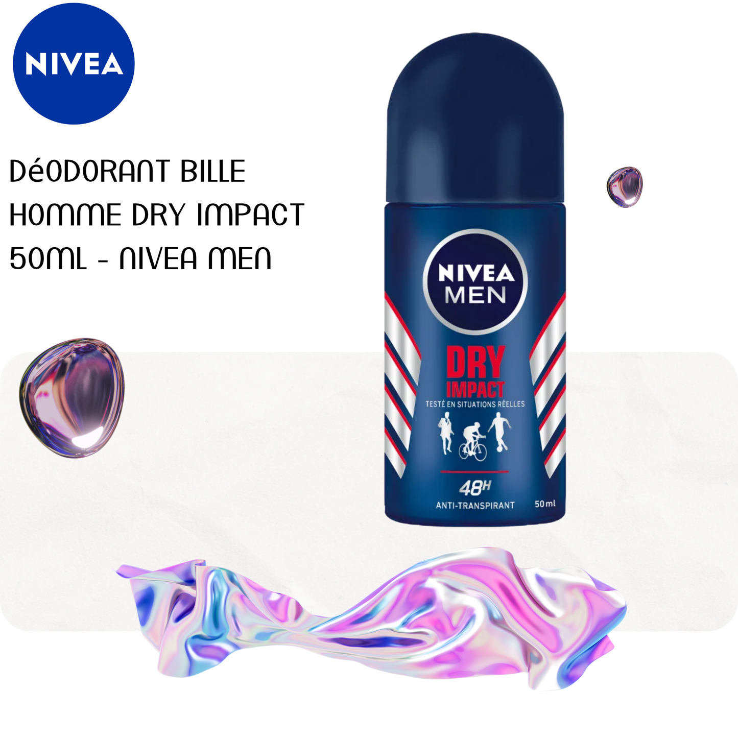 Déodorant bille Homme Dry Impact 50ml - NIVEA MEN