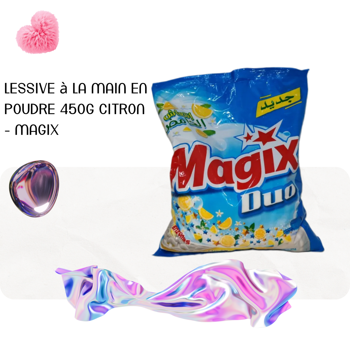 Lessive à la main en poudre 450g citron - MAGIX