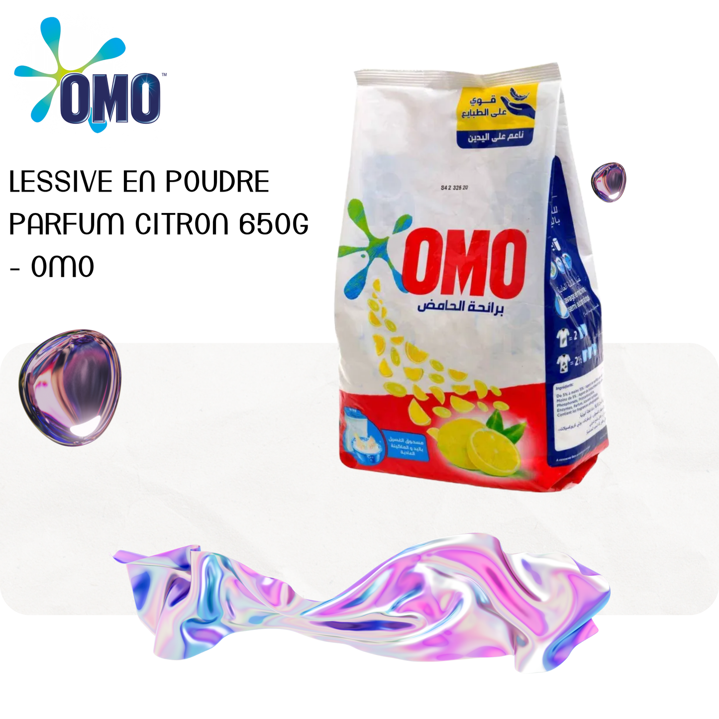 Lessive en poudre parfum citron 650g - OMO
