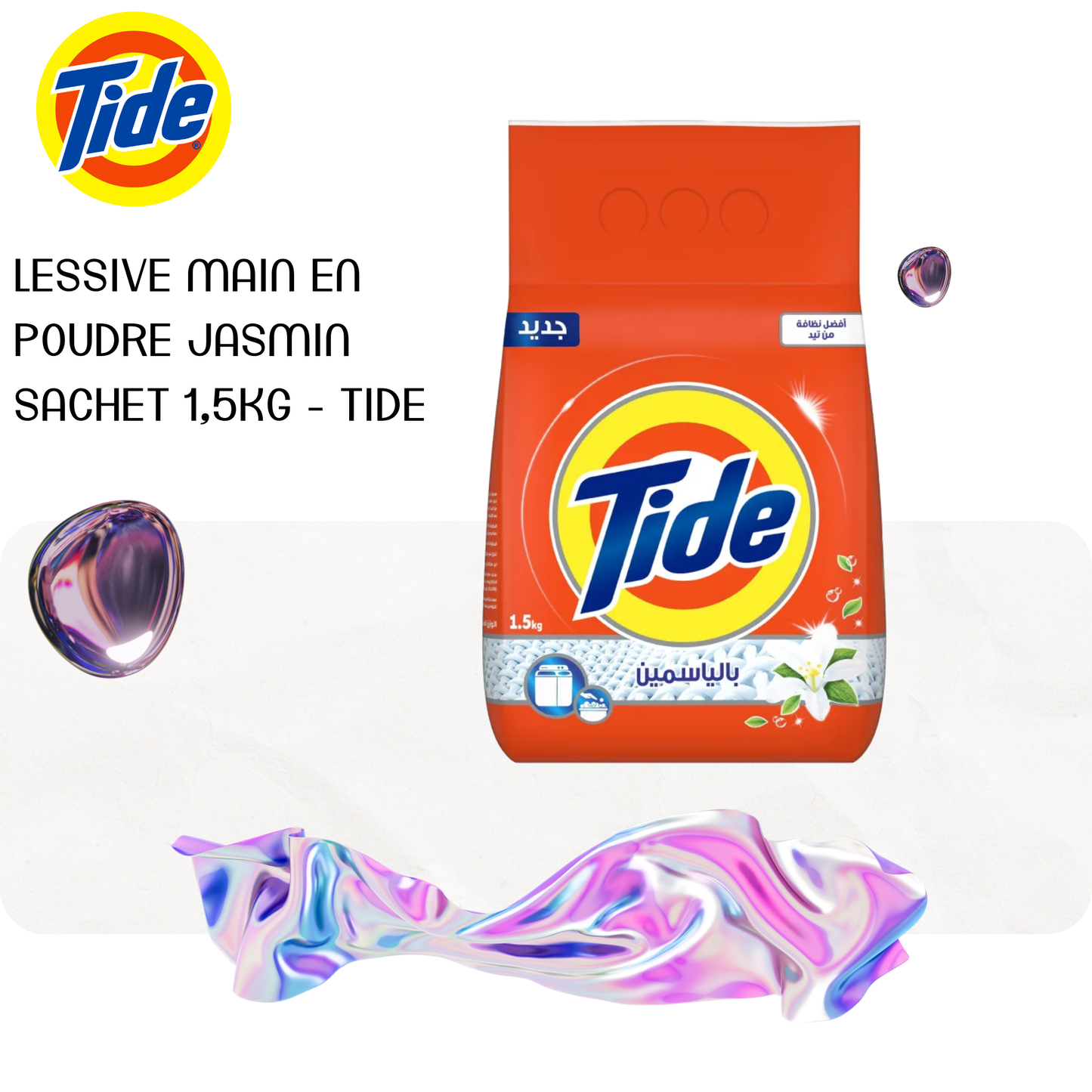 Lessive main en poudre jasmin sachet 1,5kg - TIDE