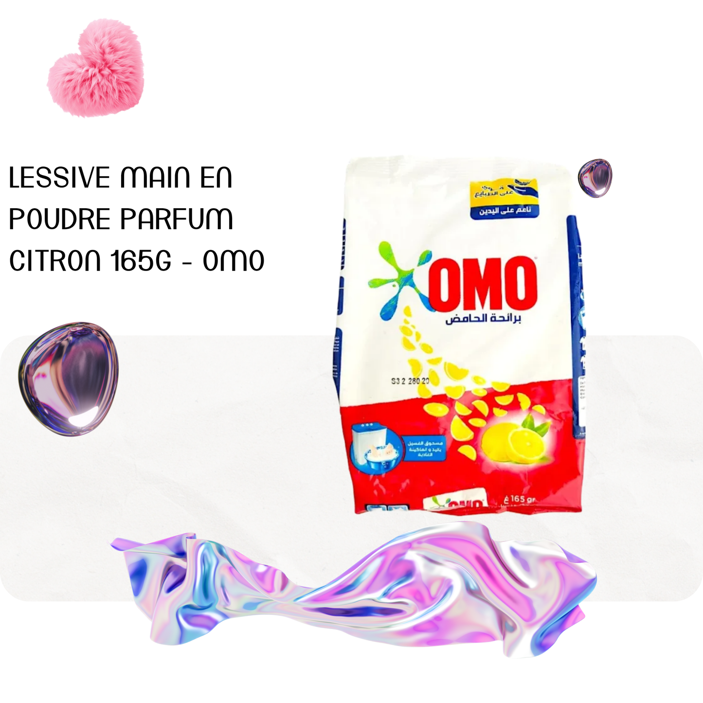 Lessive main en poudre parfum citron 165g - OMO