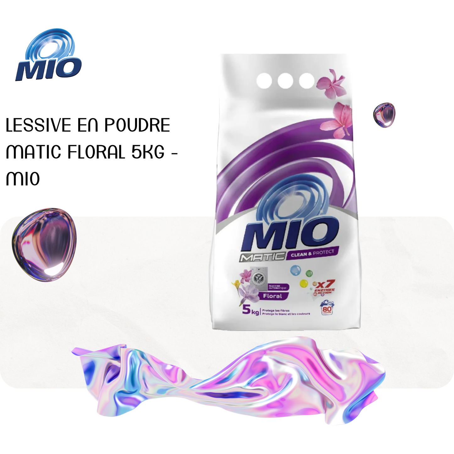 Lessive en poudre matic floral 5Kg - MIO
