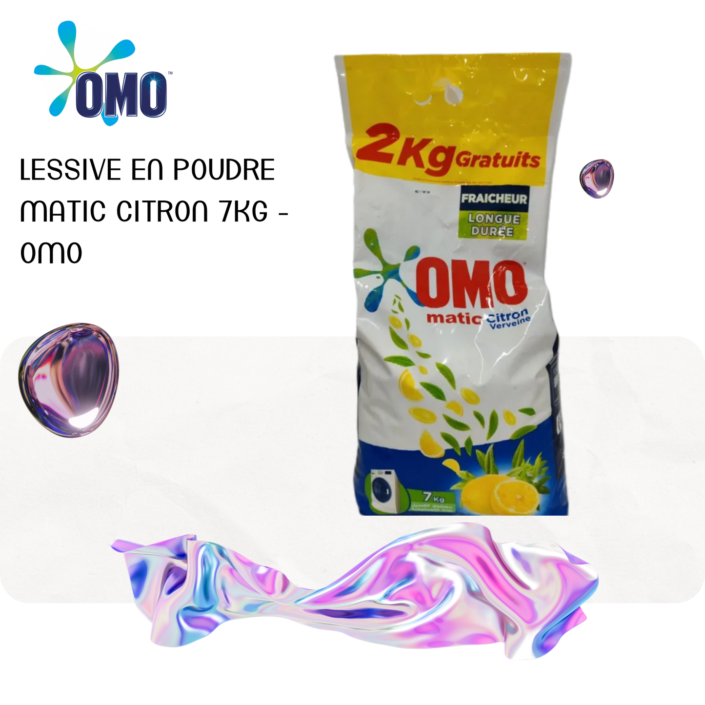 Lessive en poudre Matic citron 7Kg - OMO