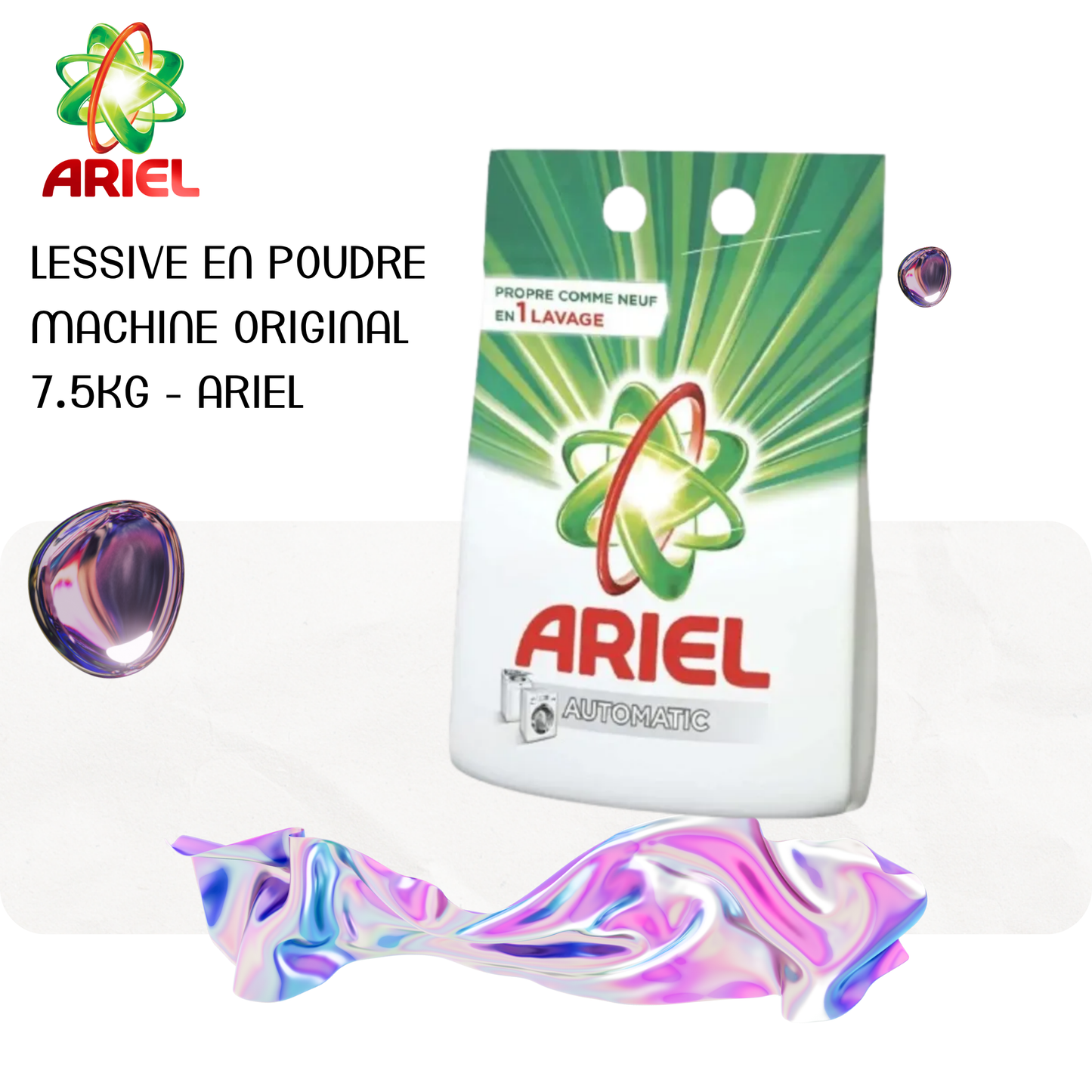 Lessive en poudre machine original 7.5kg - ARIEL
