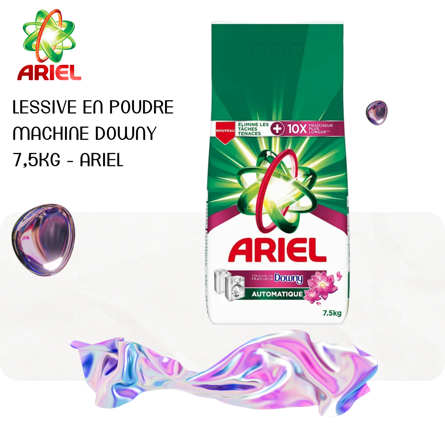 Lessive en poudre machine Downy 7,5kg - ARIEL