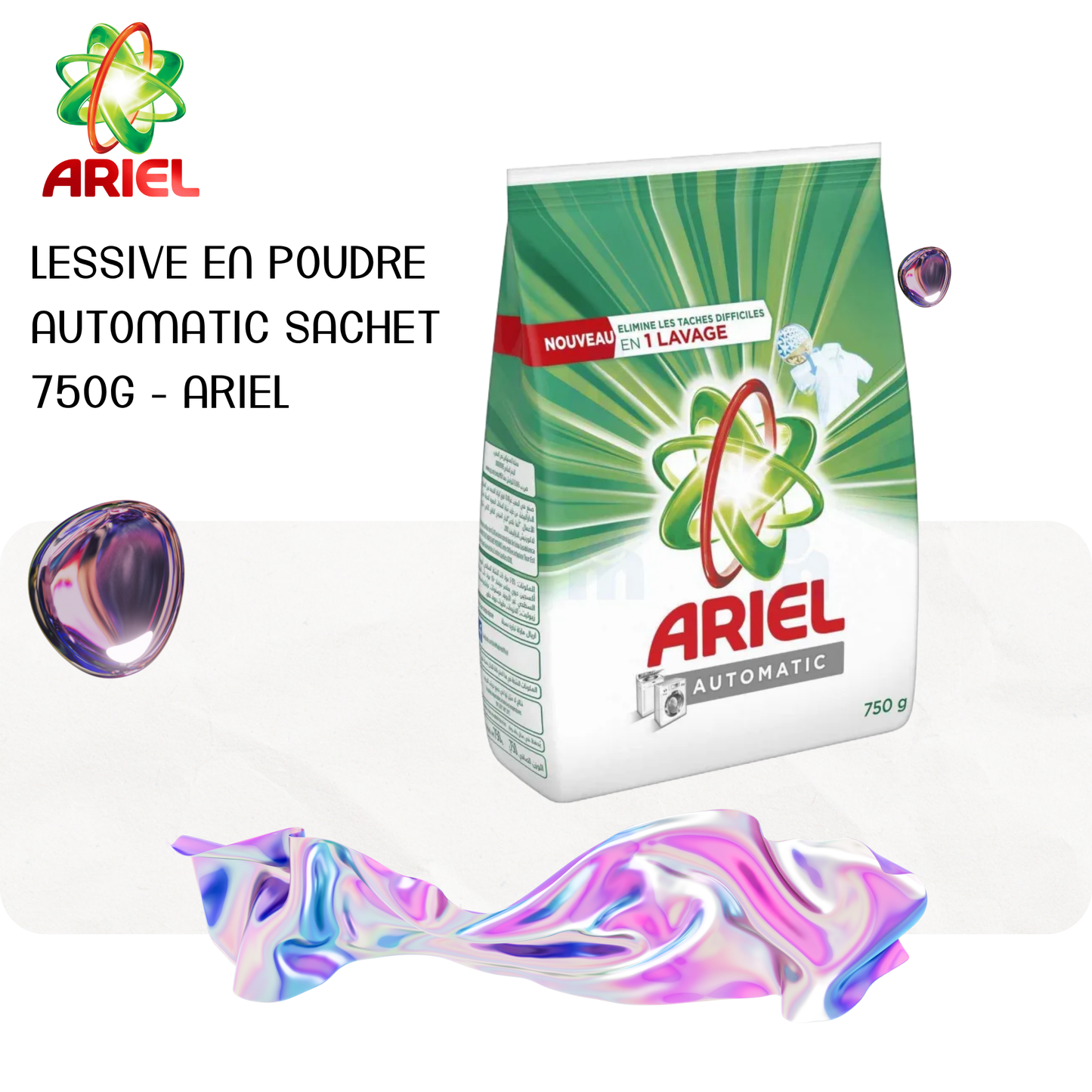 Lessive en poudre Automatic sachet 750g - ARIEL