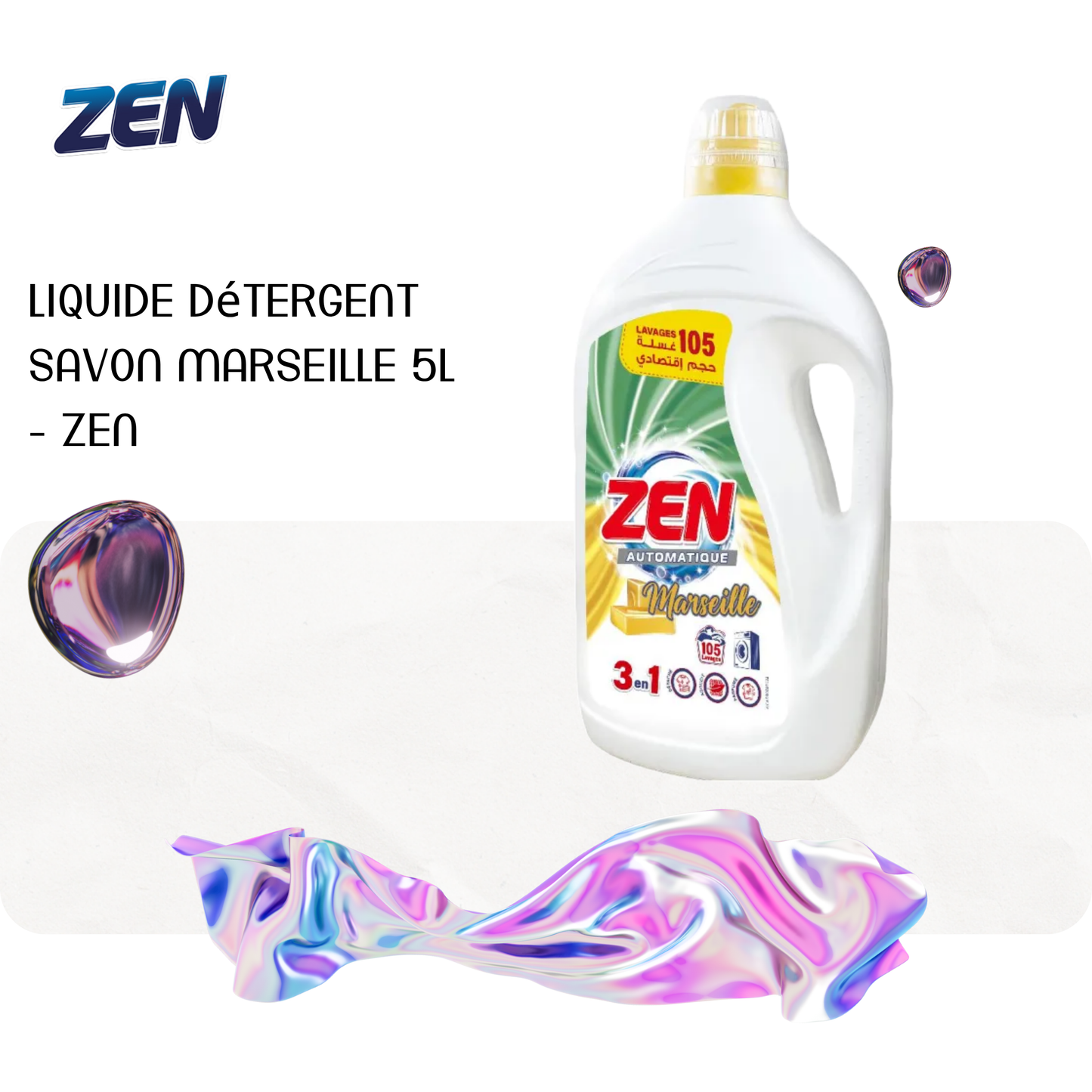 Liquide détergent Savon Marseille 5L - ZEN