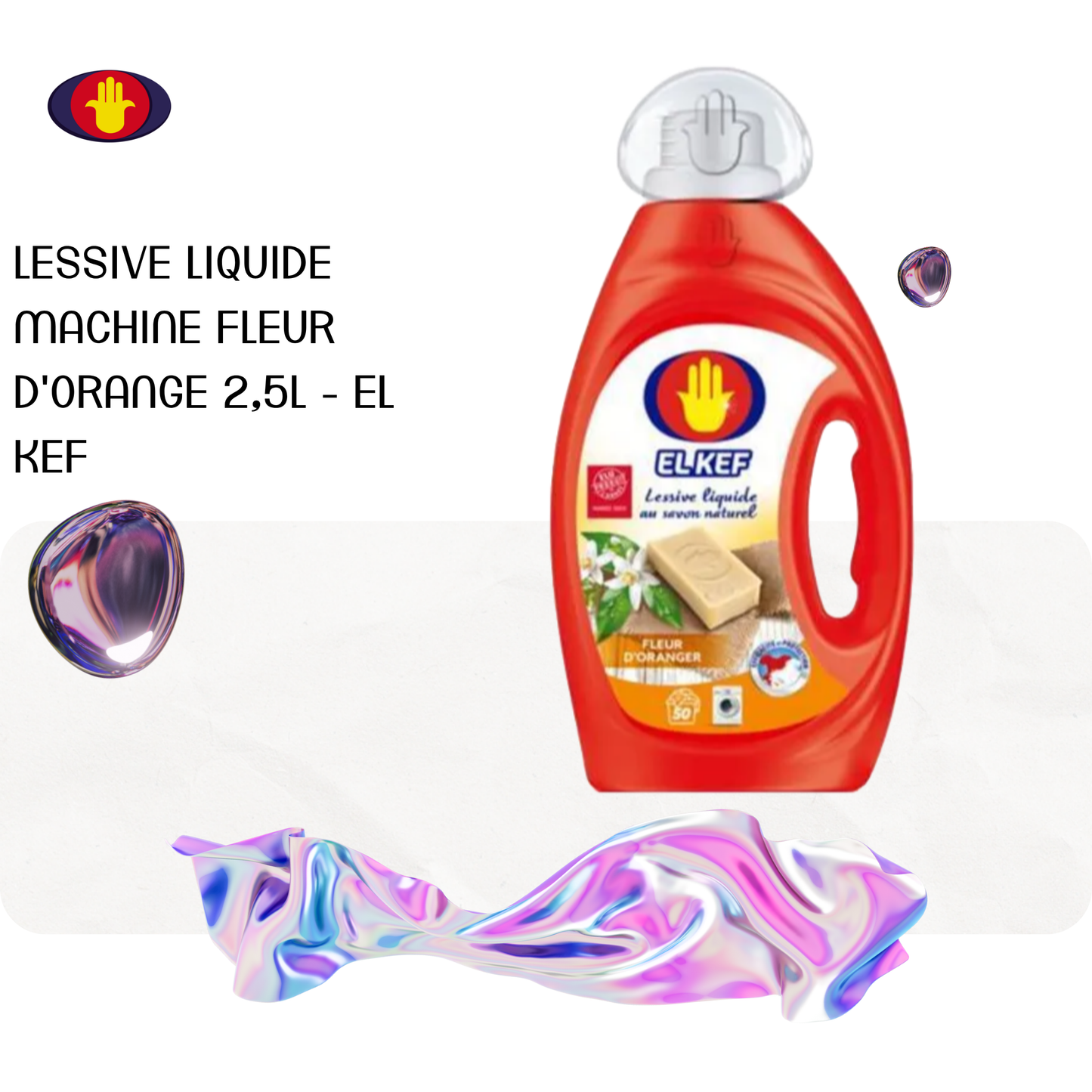 Lessive liquide machine fleur d'orange 2,5L - EL KEF