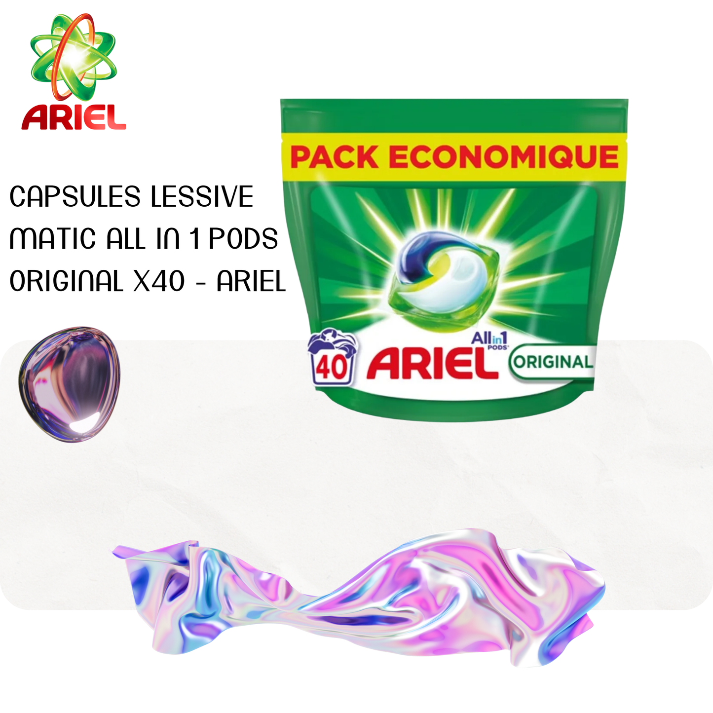 Capsules lessive Matic All in 1 Pods Original x40 - ARIEL