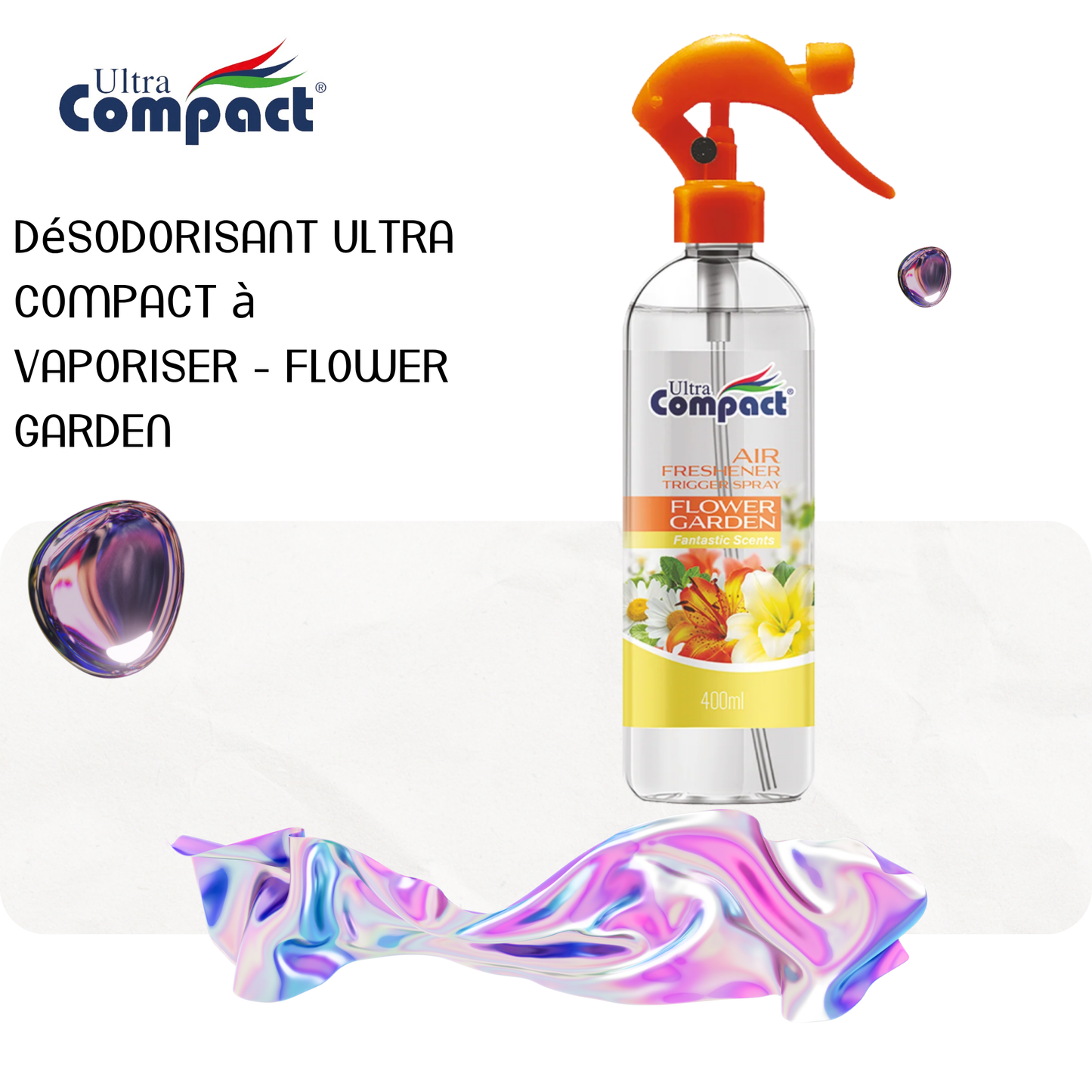 Désodorisant ultra compact à vaporiser - Flower Garden