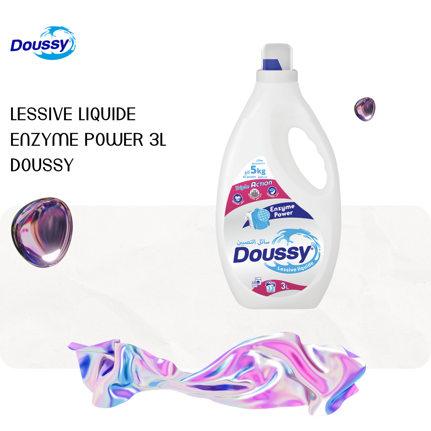 Lessive liquide Enzyme Power 3L Doussy