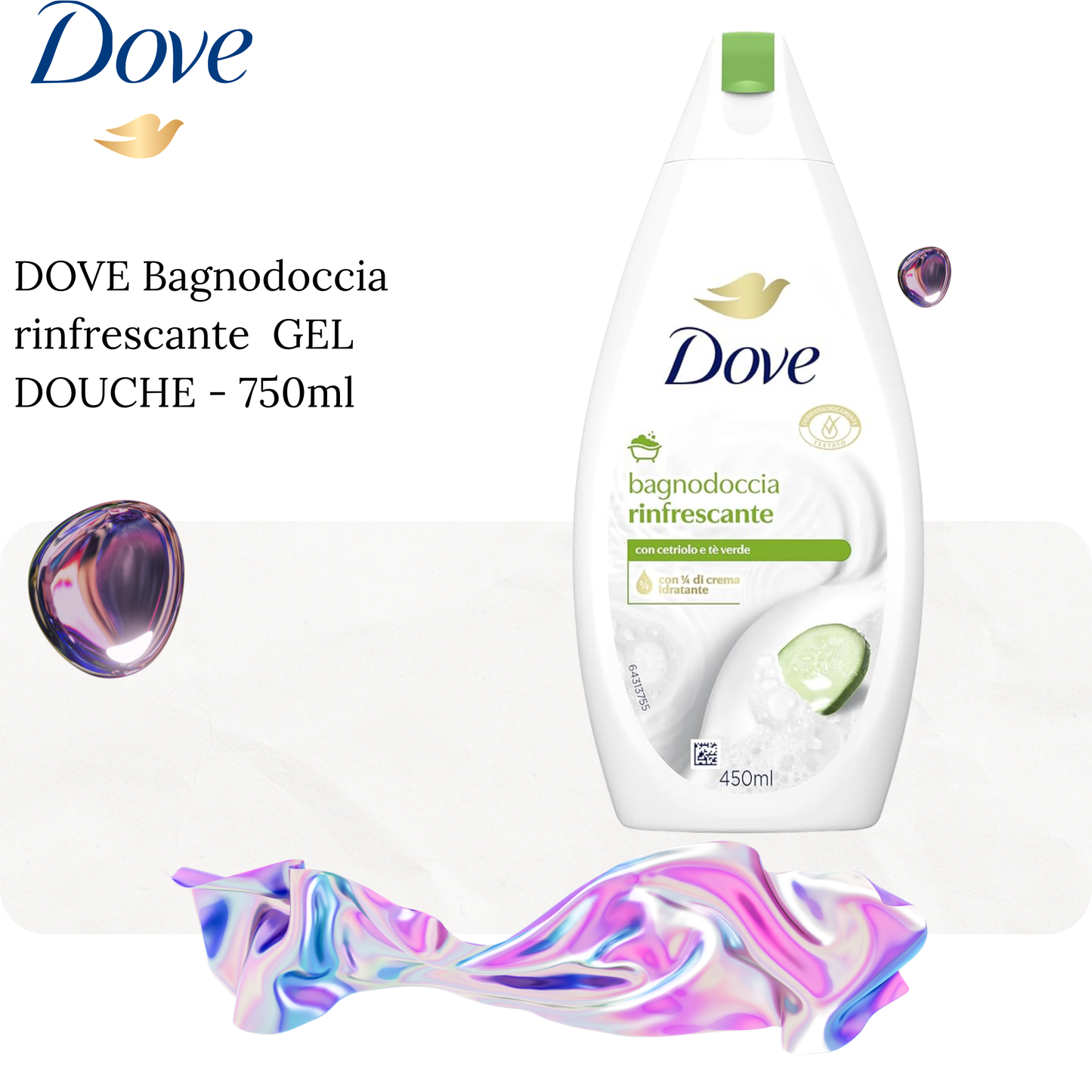 DOVE Bagnodoccia rinfrescante GEL DOUCHE - 750ml