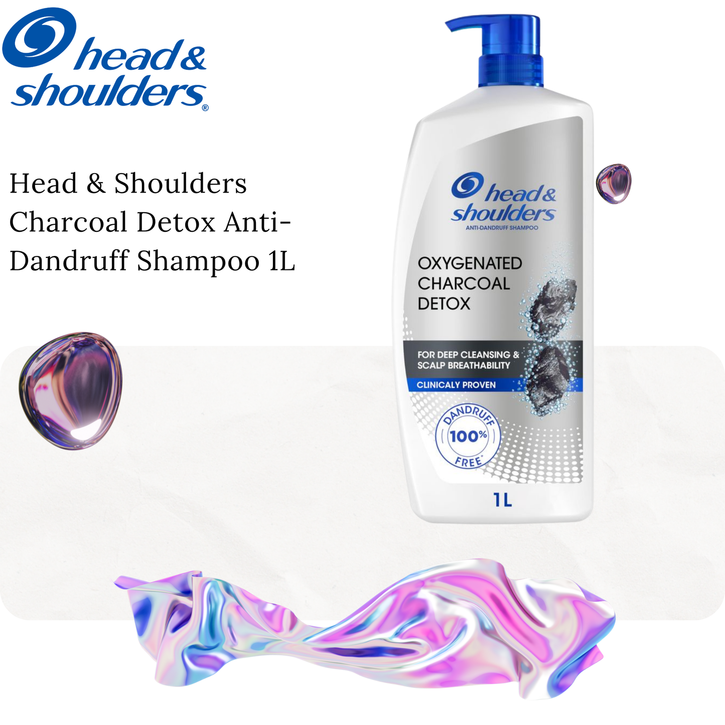 Head & Shoulders Charcoal Detox Anti-Dandruff Shampoo 1L
