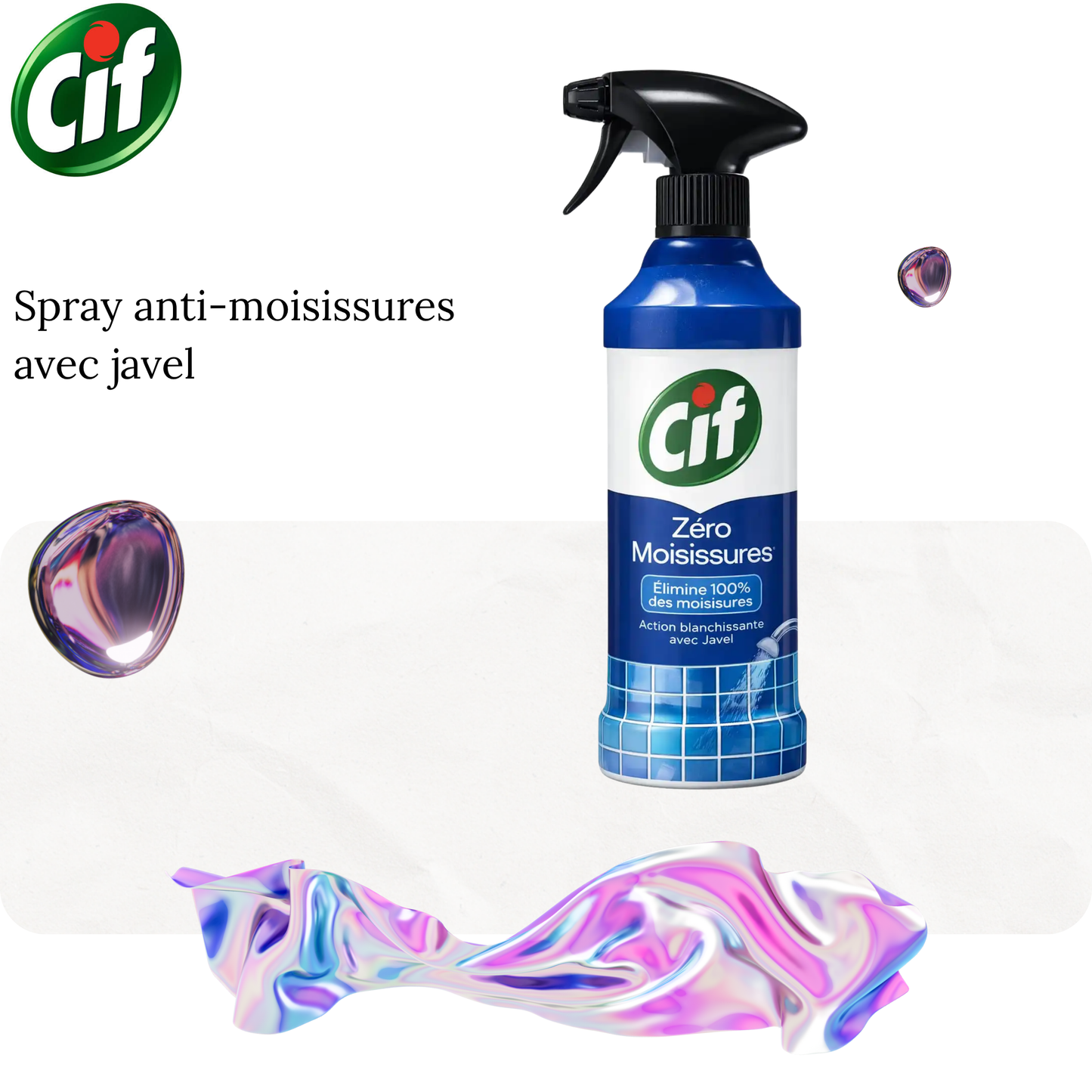 Cif Spray anti-moisissures avec javel Ultimate Clean , Eliminé 100% des moisissures