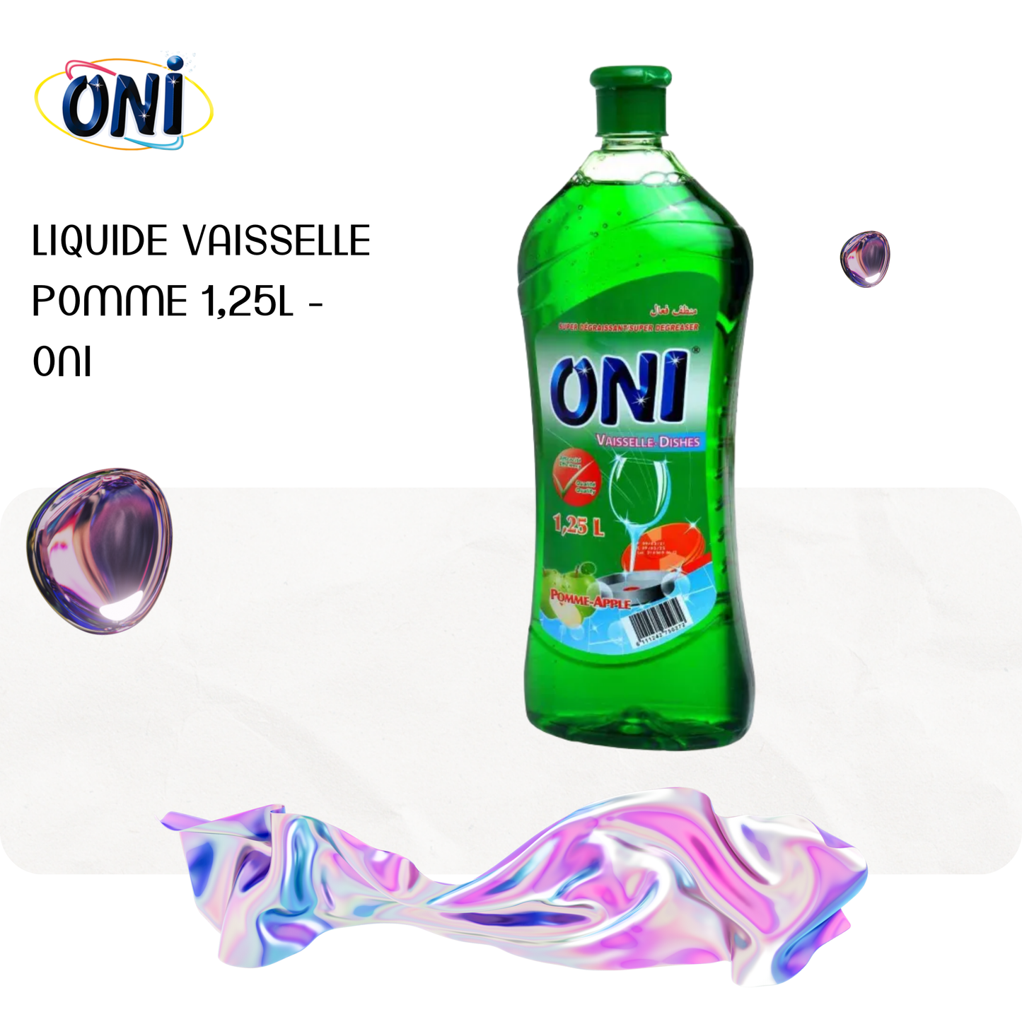 Liquide vaisselle pomme 1,25L - ONI
