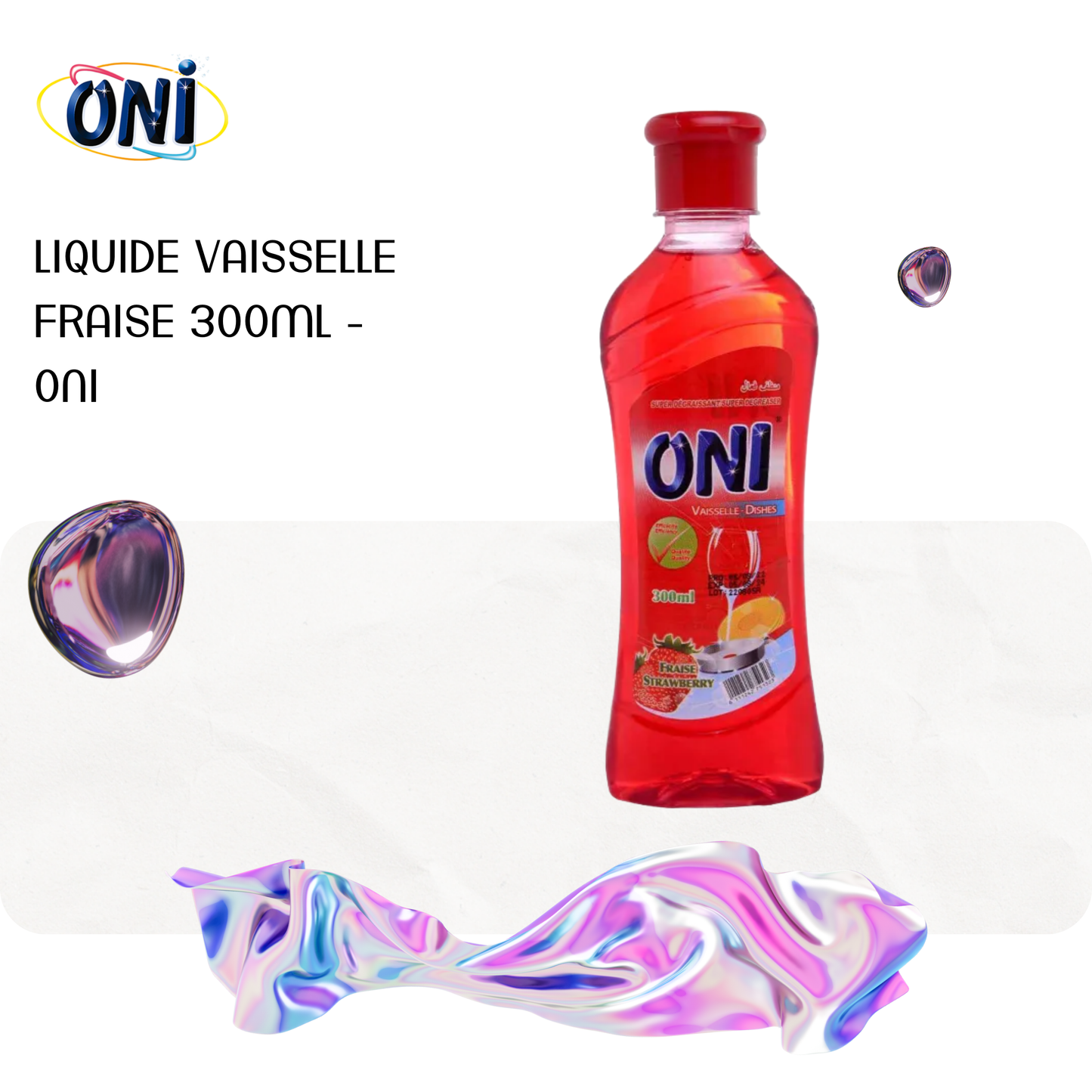 Liquide vaisselle fraise 300ml - ONI
