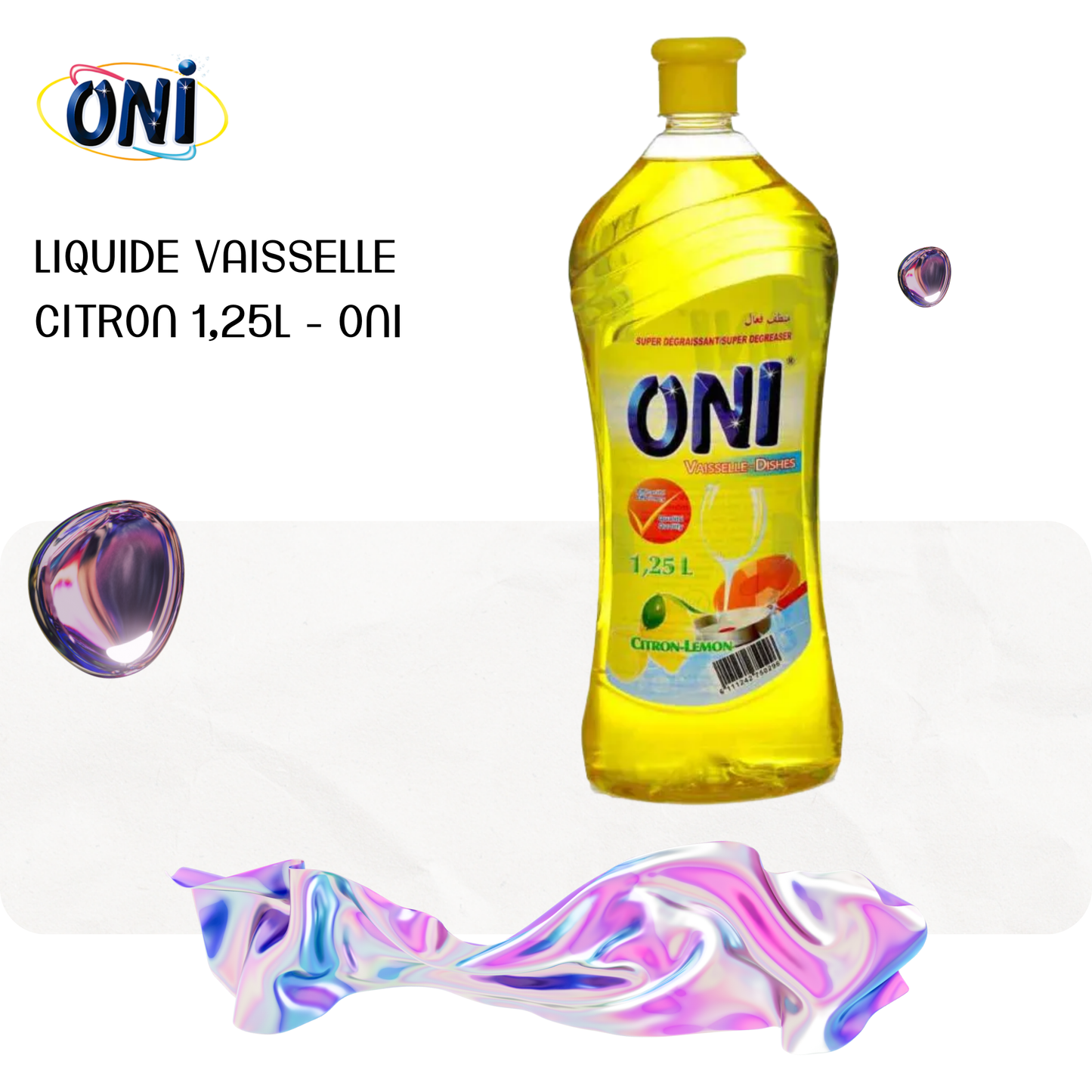 Liquide vaisselle citron 1,25L - ONI