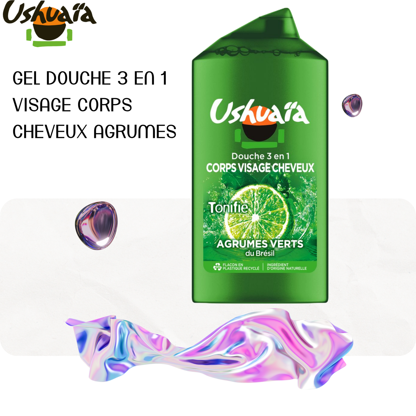 Gel Douche 3 en 1 Visage Corps Cheveux Agrumes - Ushuaia