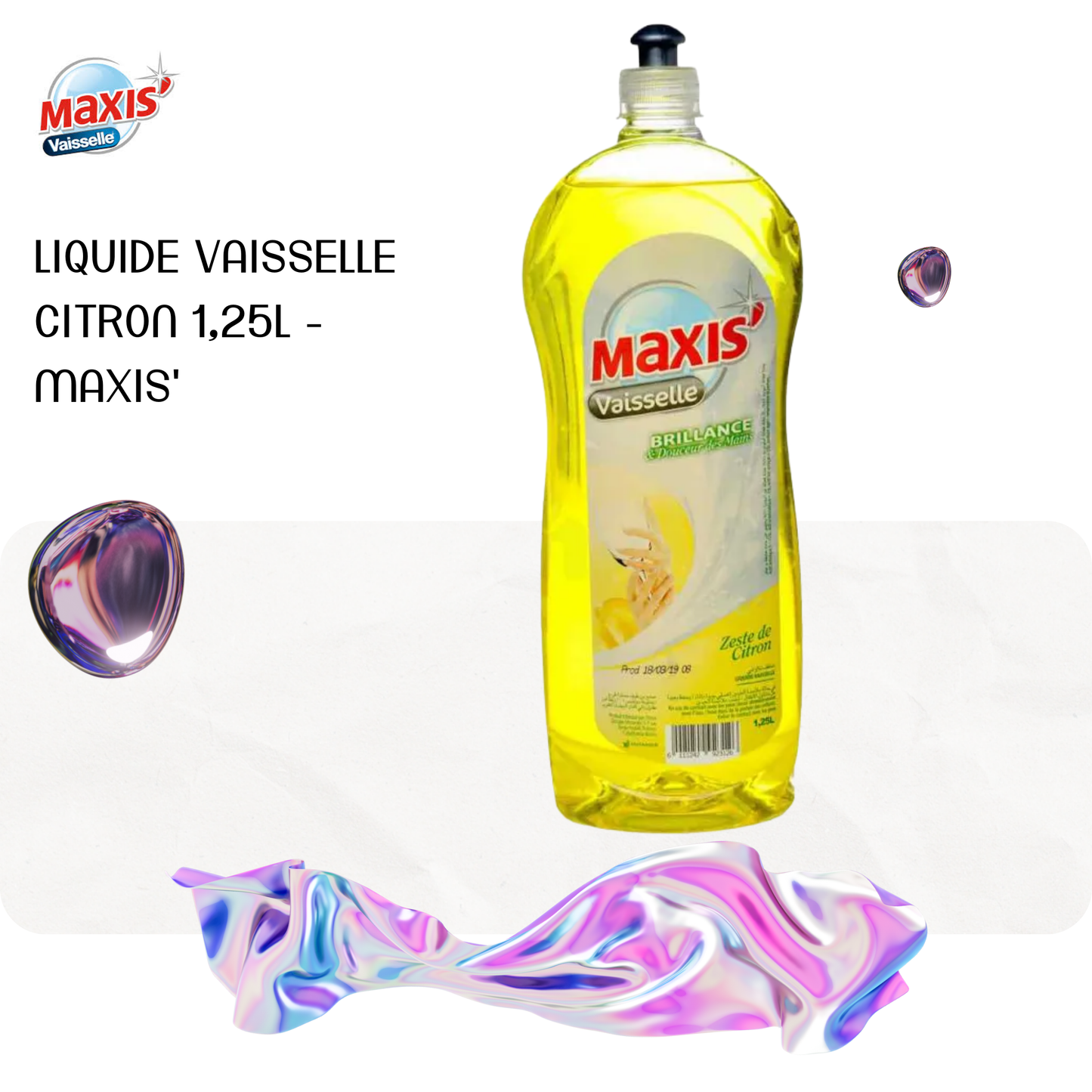 Liquide vaisselle citron 1,25L - MAXIS'