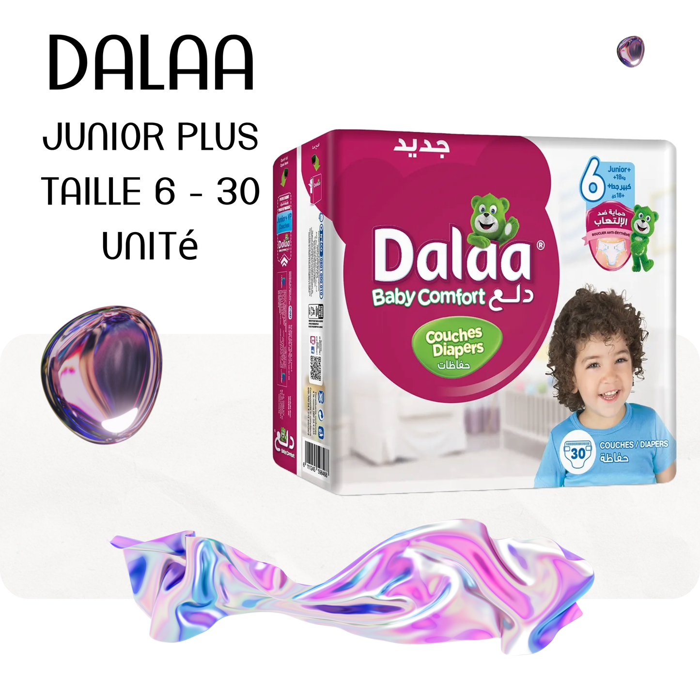 Dalaa Comfort Couches Bébé Junior Plus Taille 6 - 30 Unité