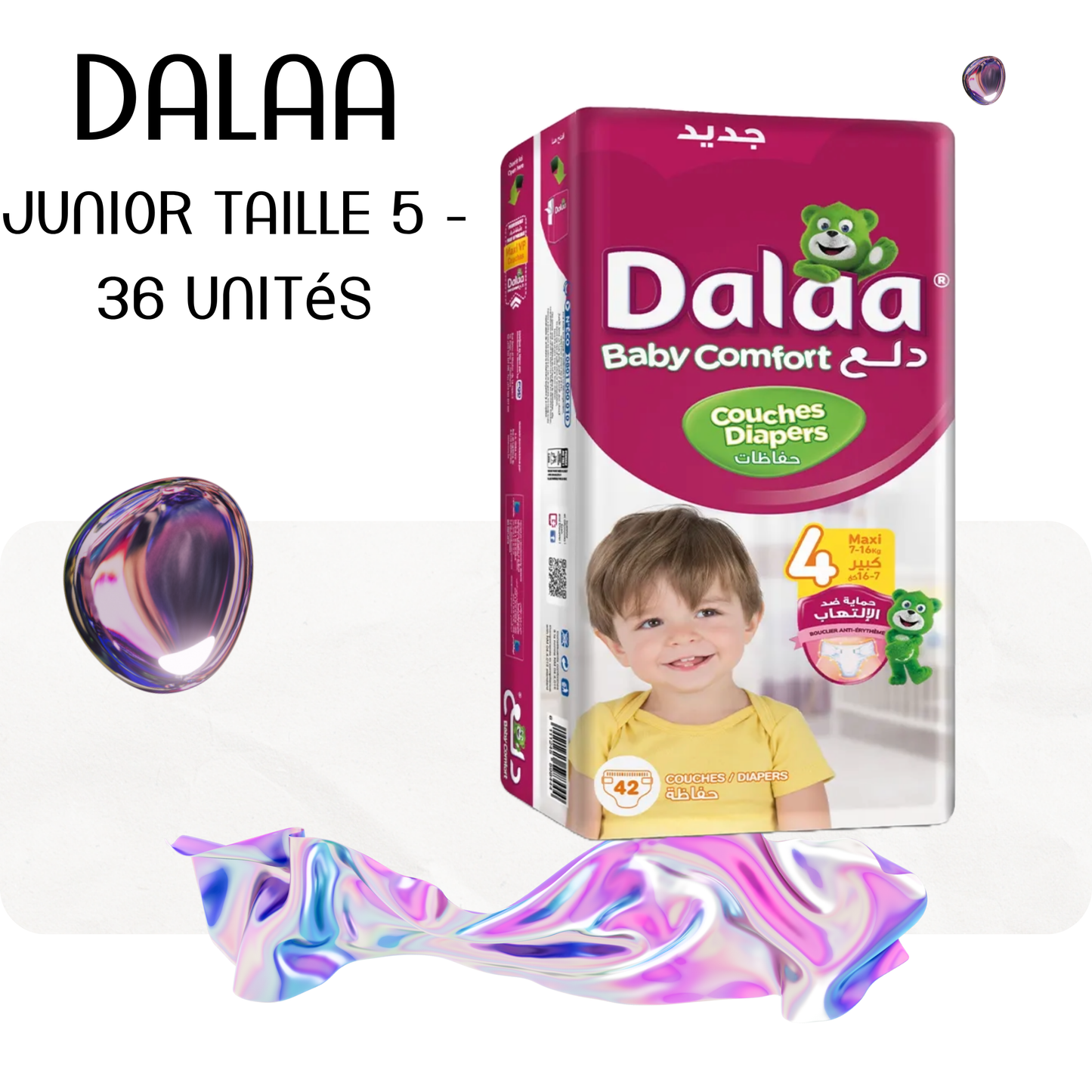 Dalaa Comfort Couches Bébé Maxi Taille 4 - 42 Unités