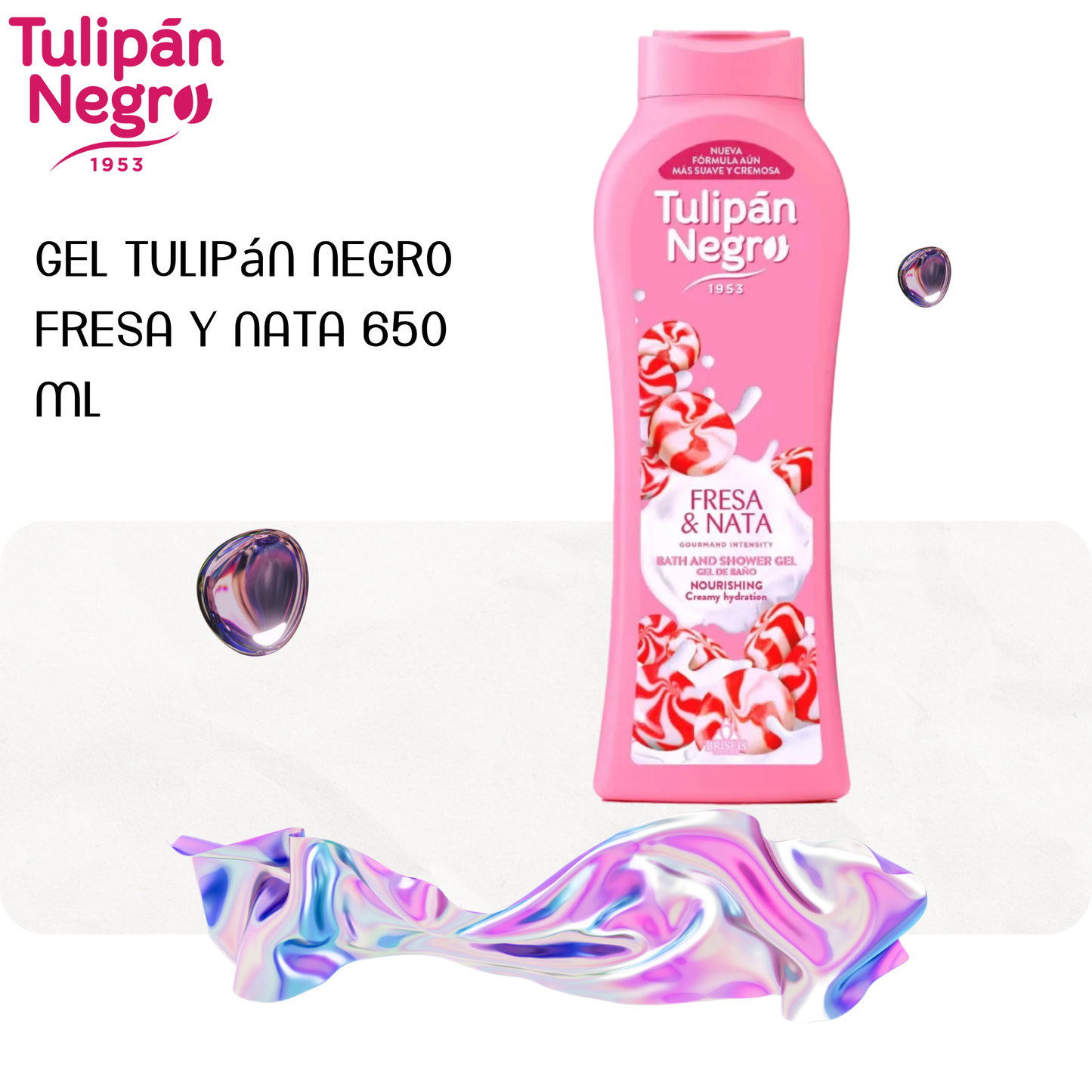 Gel Tulipán Negro Fresa y Nata 650 ml