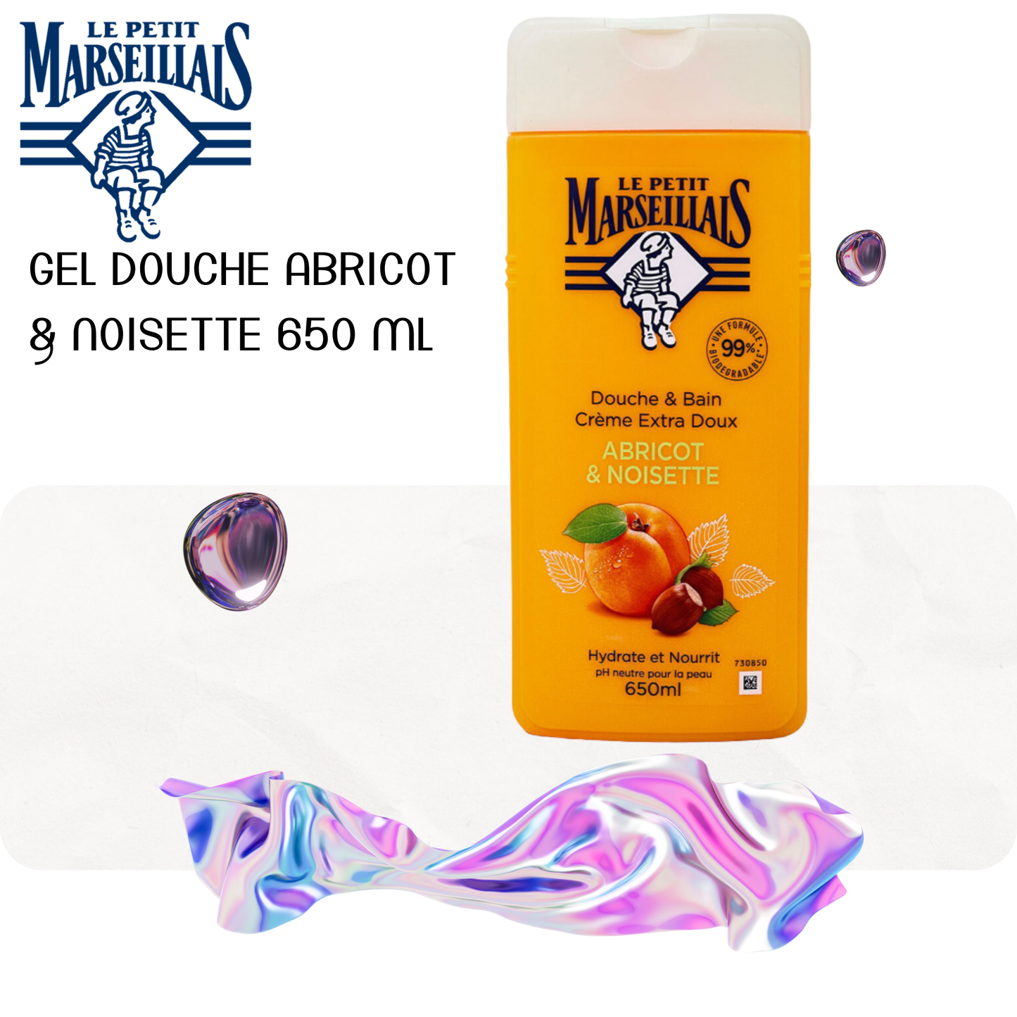 Gel douche Abricot & Noisette 650 ml - LE PETIT MARSEILLAIS