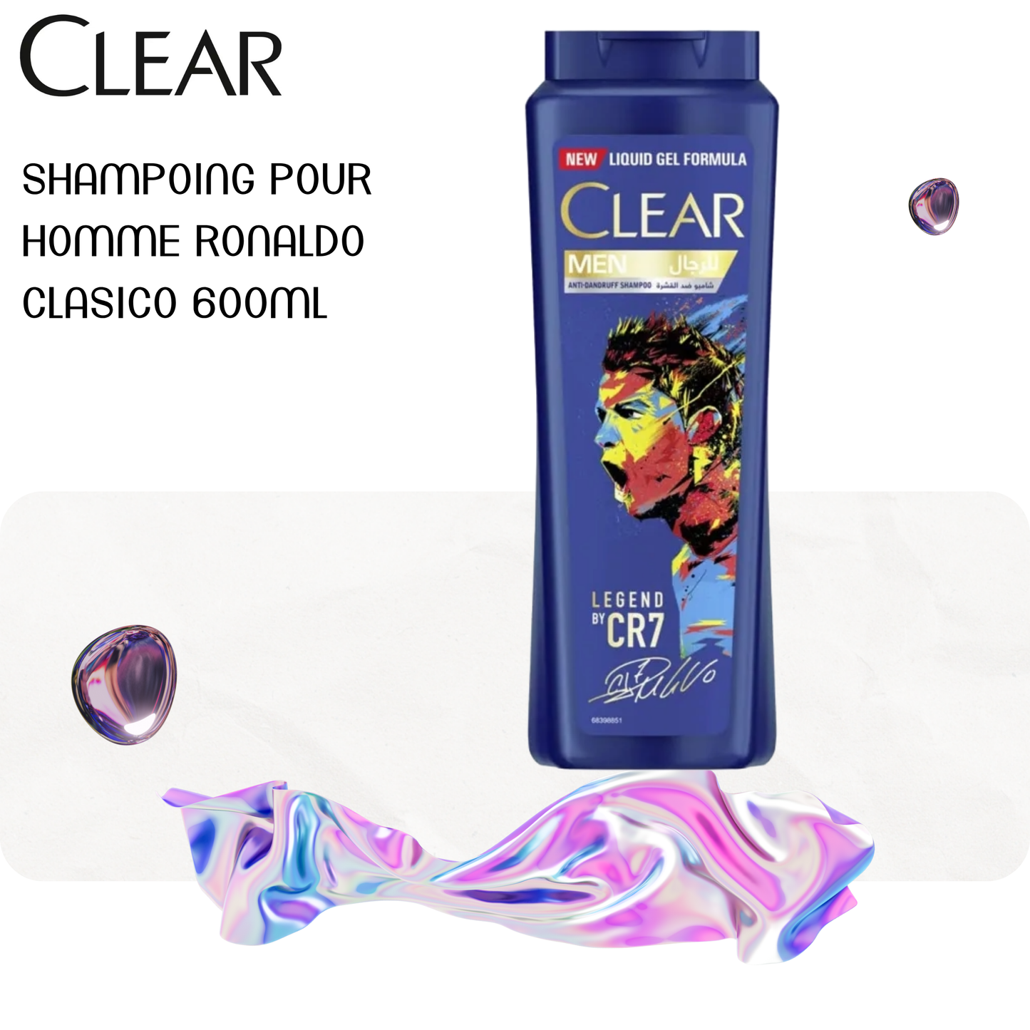 Shampoing pour Homme Ronaldo Clasico 600ml - CLEAR