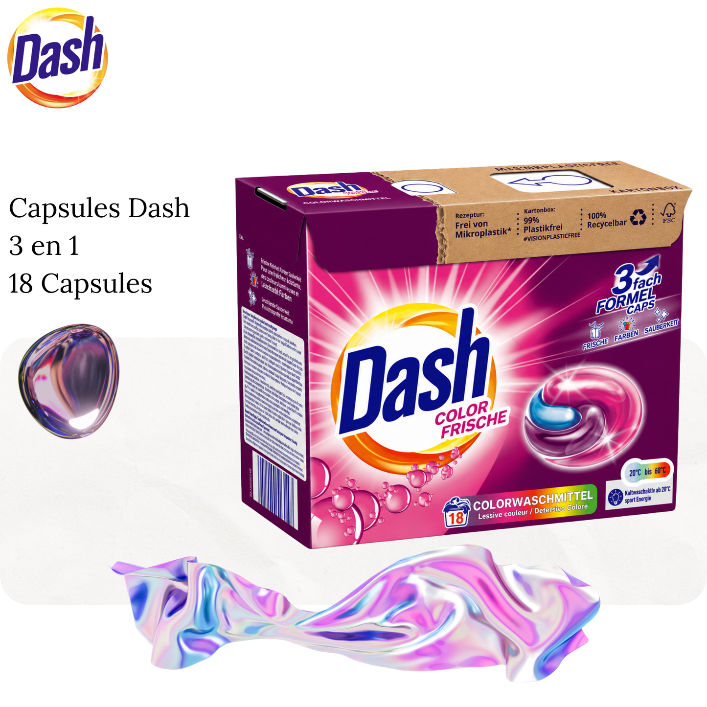 Capsules Dash 3 en 1 18 Capsules - Dash