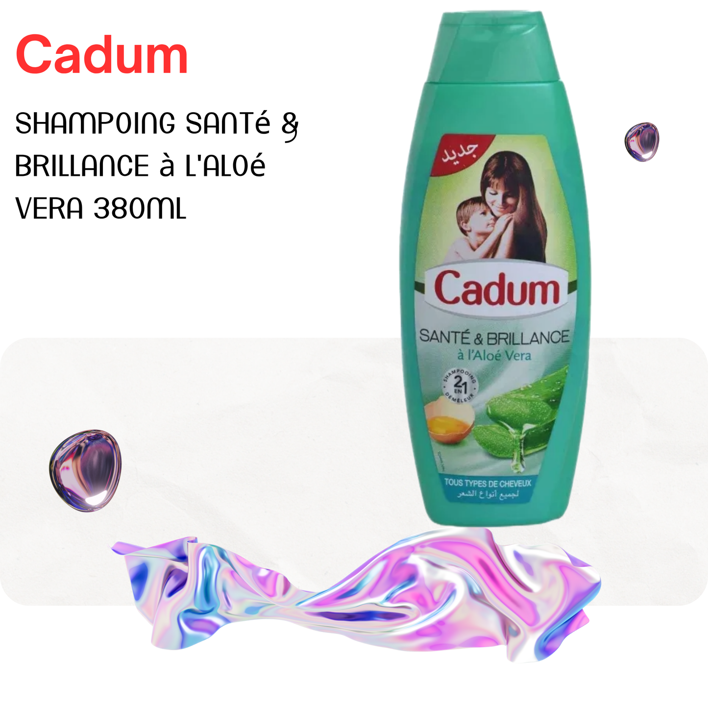 Shampoing santé & brillance à l'aloé vera 380ml - CADUM