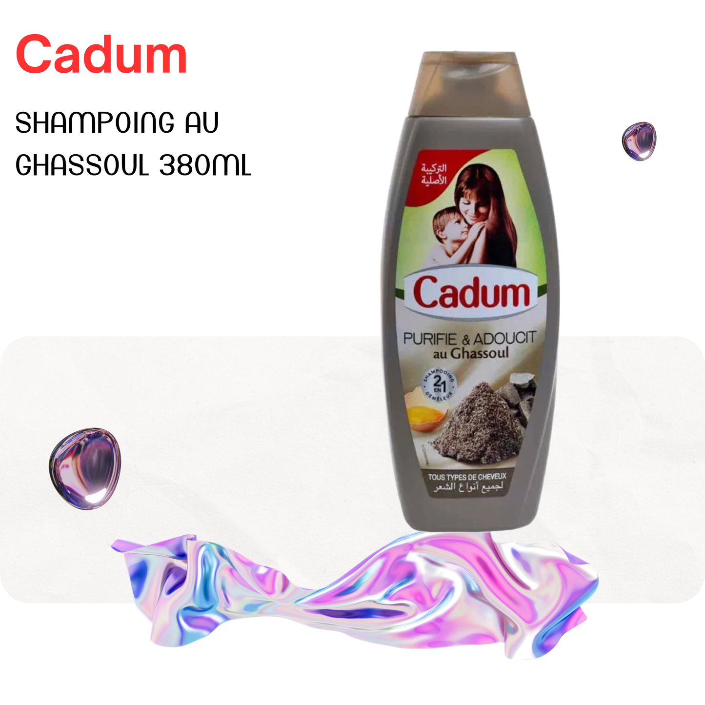Shampoing au ghassoul 380ml - CADUM