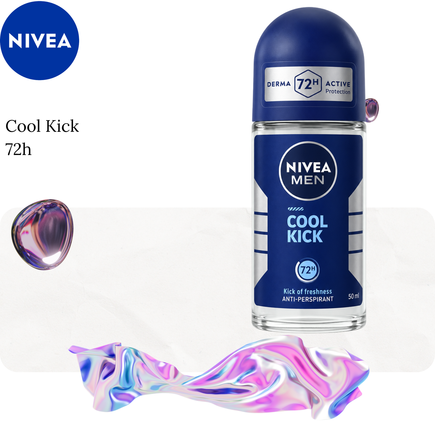 Deodorant Roll-on Homme Cool Kick 72h - Nivea