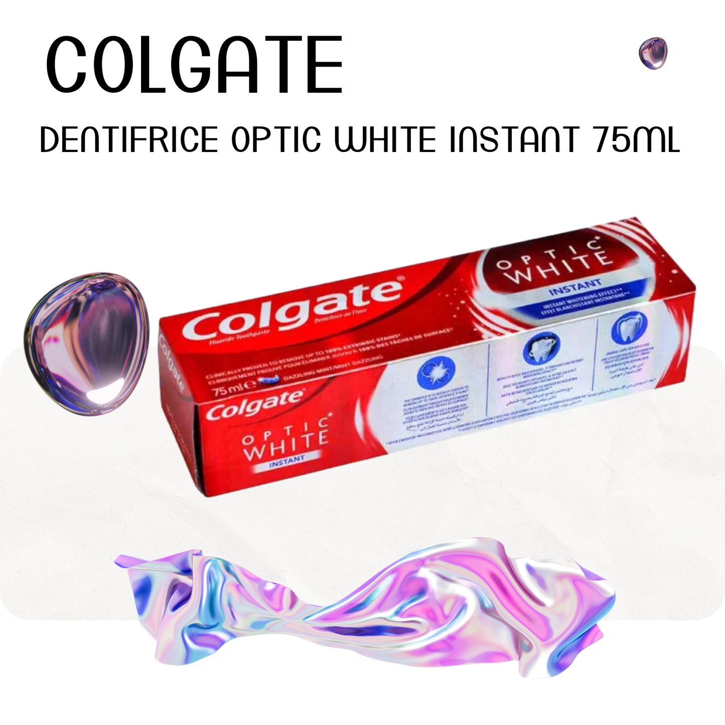 Dentifrice optic white instant 75ml - COLGATE