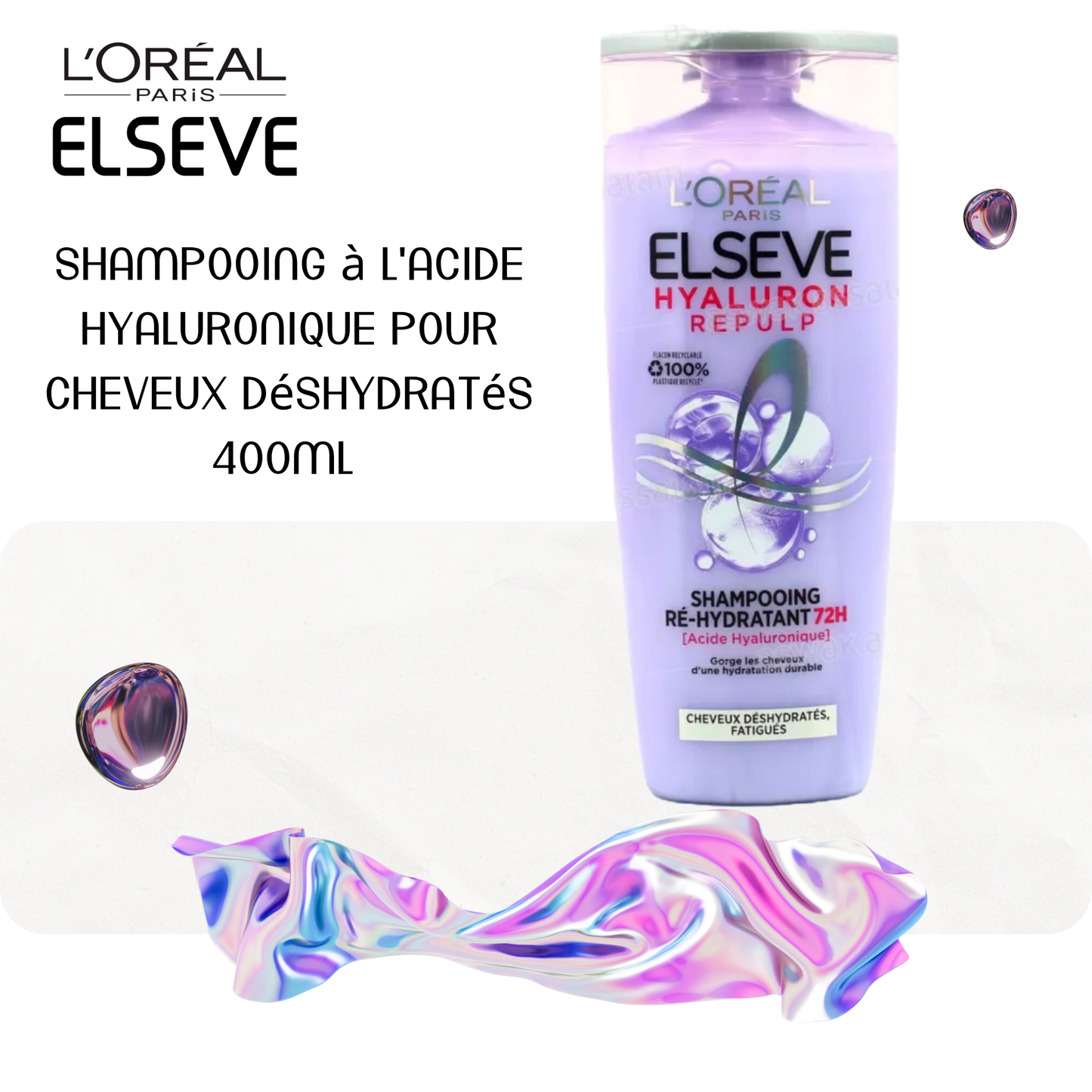 Shampooing à l'acide hyaluronique pour cheveux déshydratés 400ml - ELSÈVE