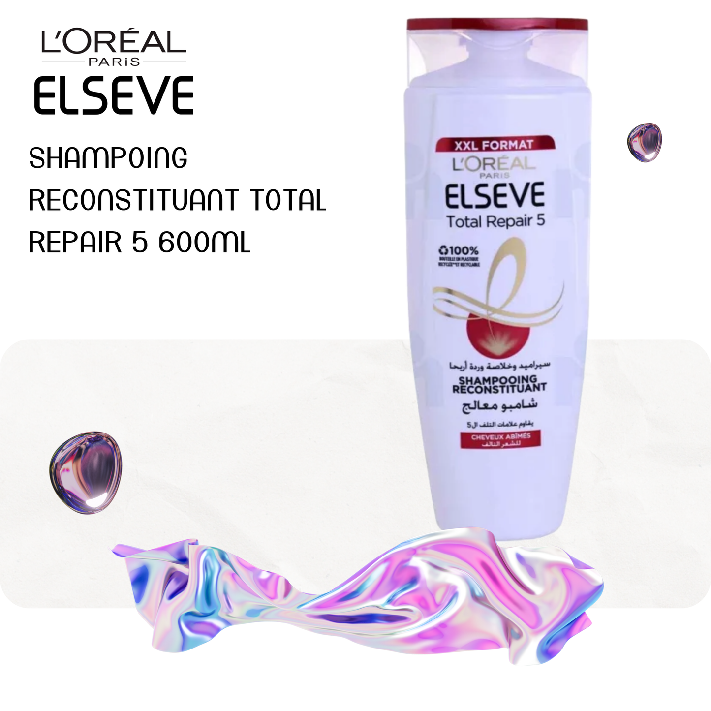 Shampoing reconstituant Total Repair 5 600ml - ELSÈVE